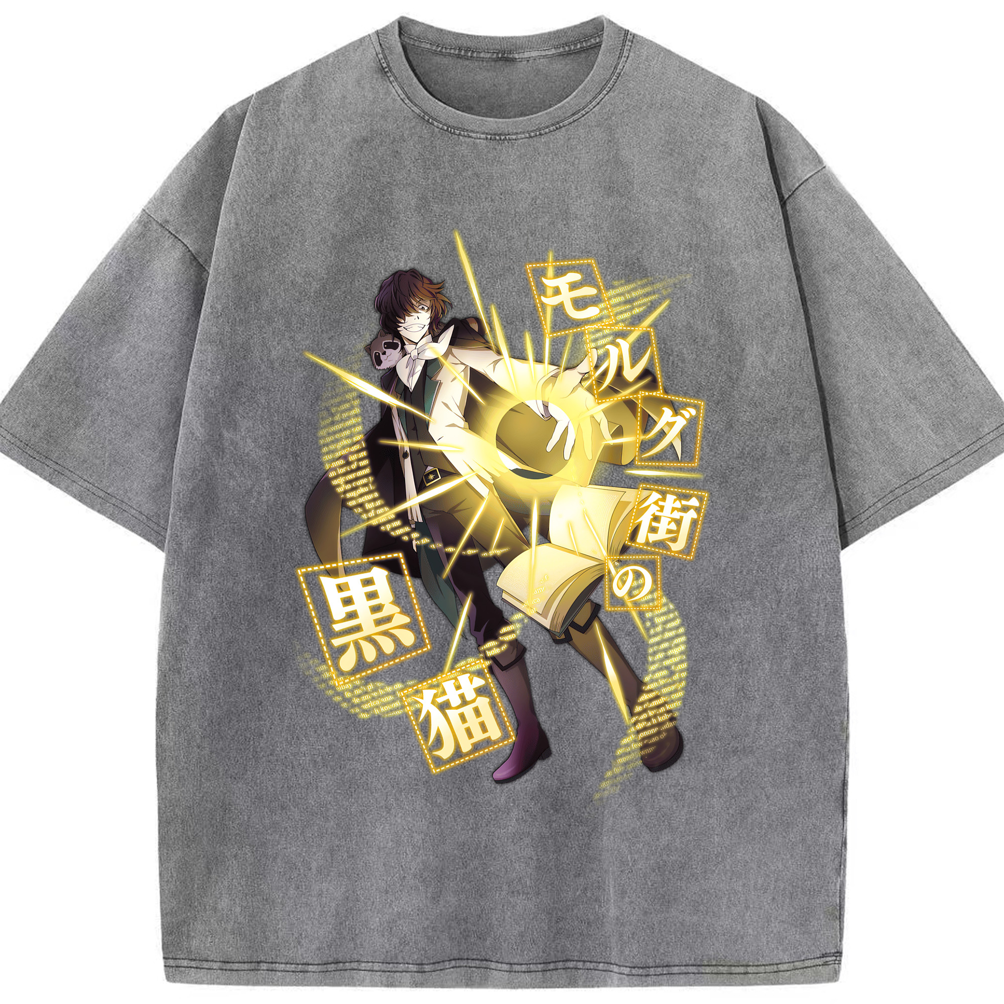 （画像用） 文豪ストレイドッグス Bungo Stray Dogs 綿100% ヴィンテージ風 半袖Tシャツ（フロントプリント）
