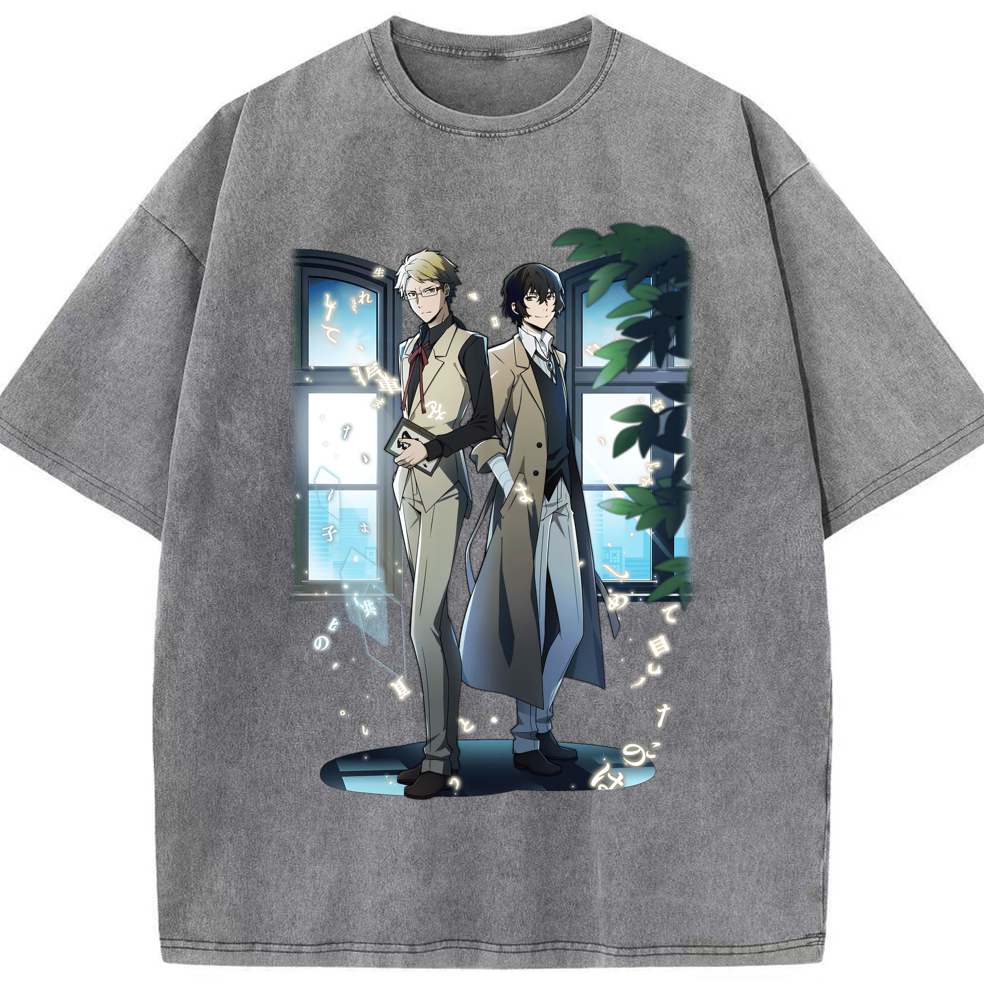 （画像用） 文豪ストレイドッグス Bungo Stray Dogs 綿100% ヴィンテージ風 半袖Tシャツ（フロントプリント）