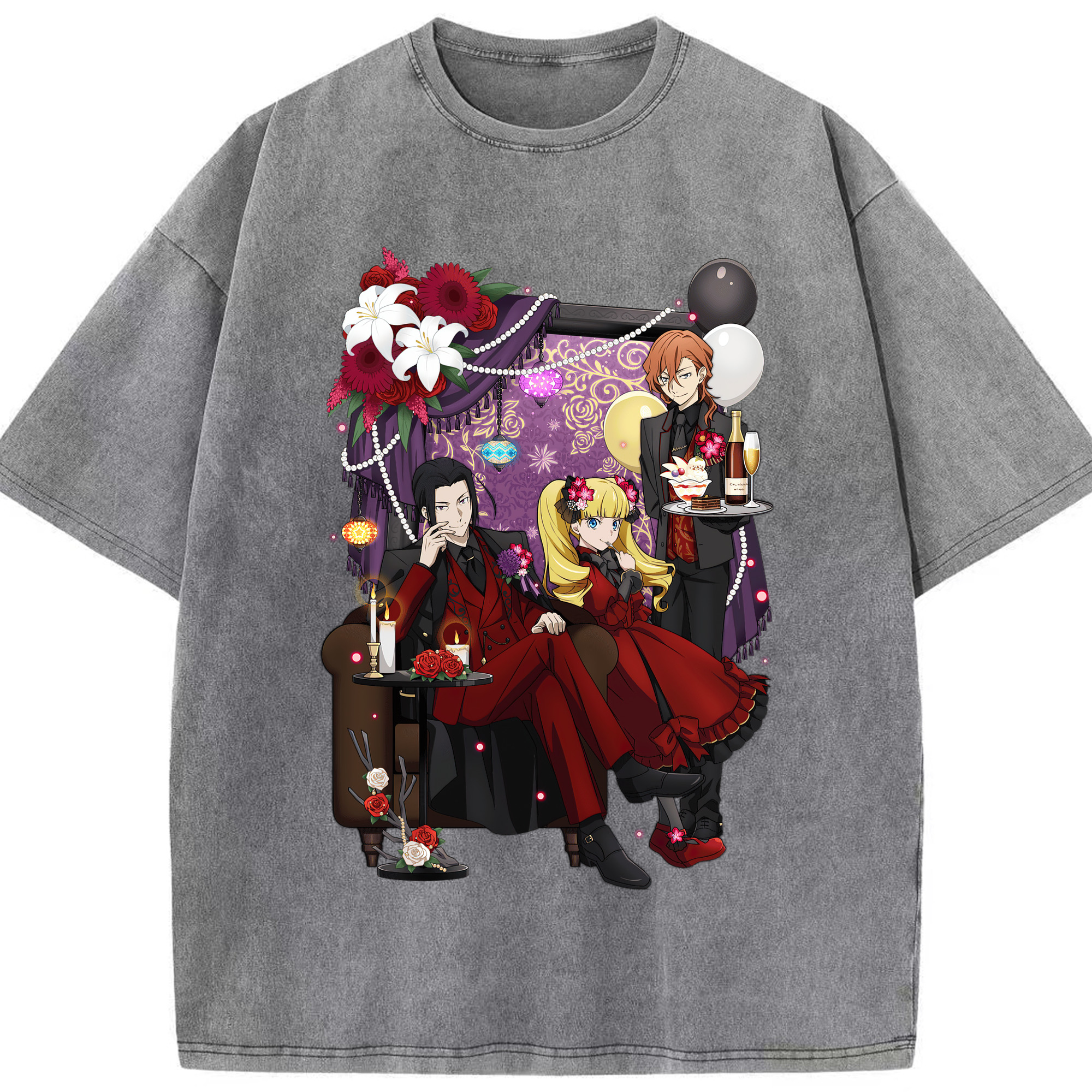 （画像用） 文豪ストレイドッグス Bungo Stray Dogs 綿100% ヴィンテージ風 半袖Tシャツ（フロントプリント）