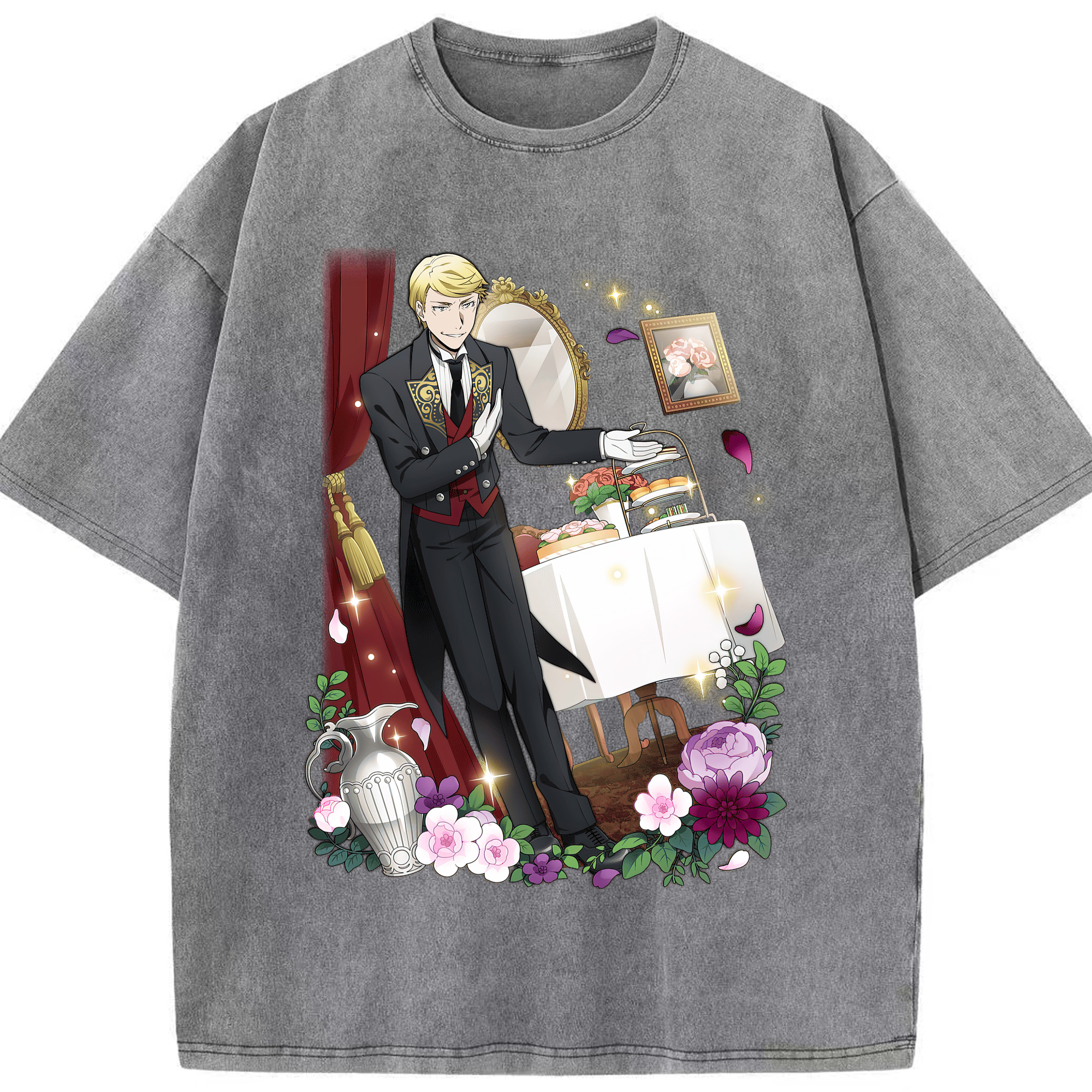 （画像用） 文豪ストレイドッグス Bungo Stray Dogs 綿100% ヴィンテージ風 半袖Tシャツ（フロントプリント）