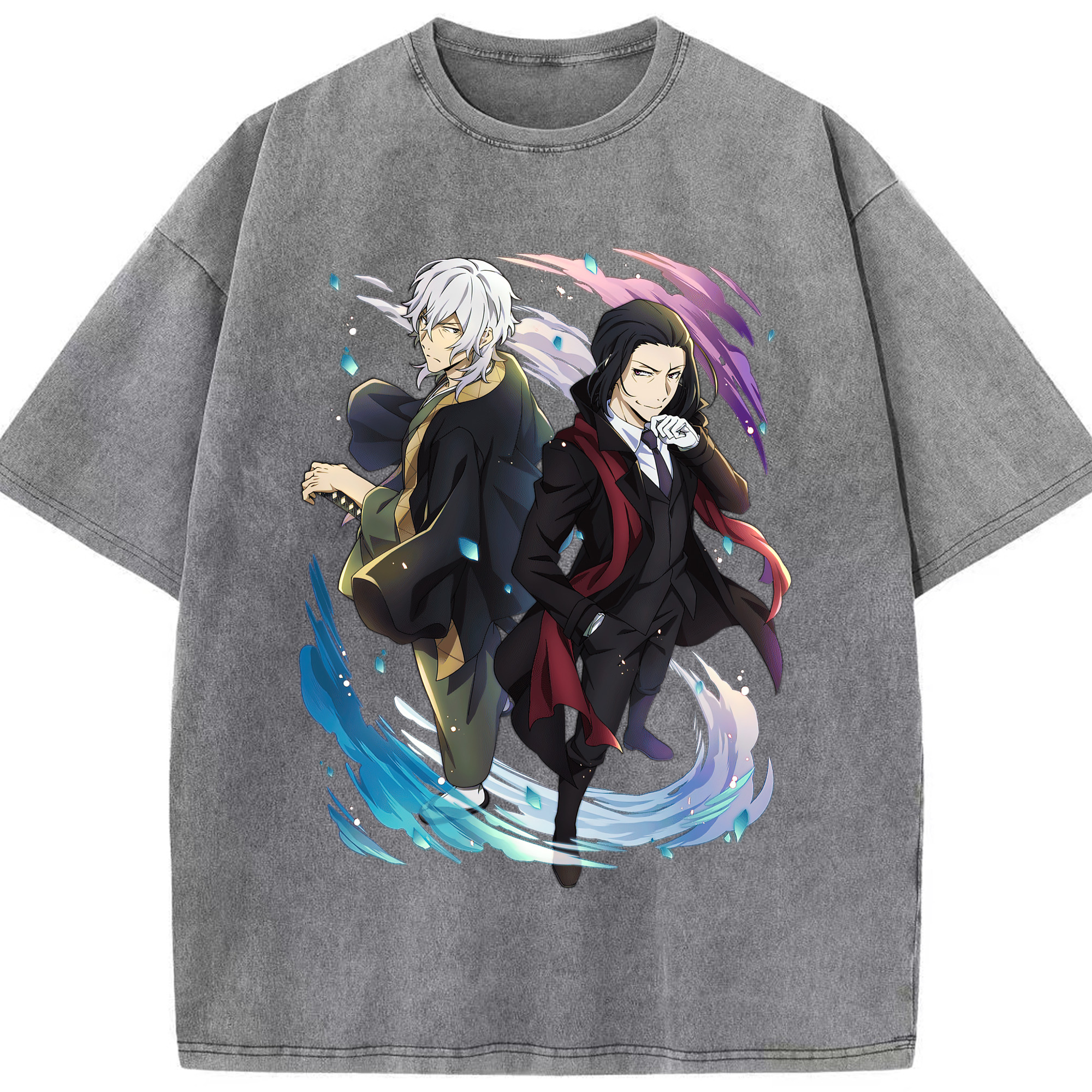 （画像用） 文豪ストレイドッグス Bungo Stray Dogs 綿100% ヴィンテージ風 半袖Tシャツ（フロントプリント）
