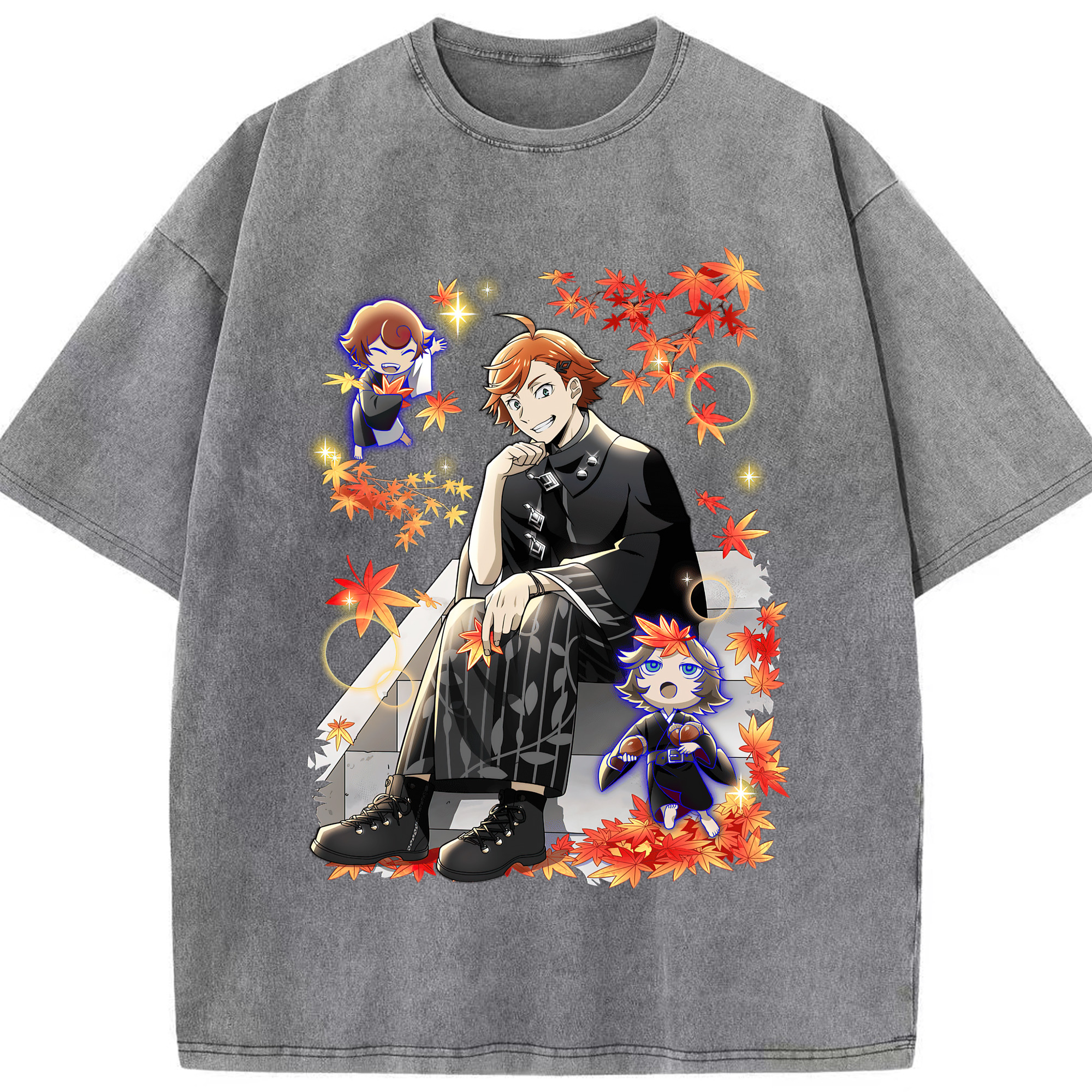 （画像用） 文豪ストレイドッグス Bungo Stray Dogs 綿100% ヴィンテージ風 半袖Tシャツ（フロントプリント）