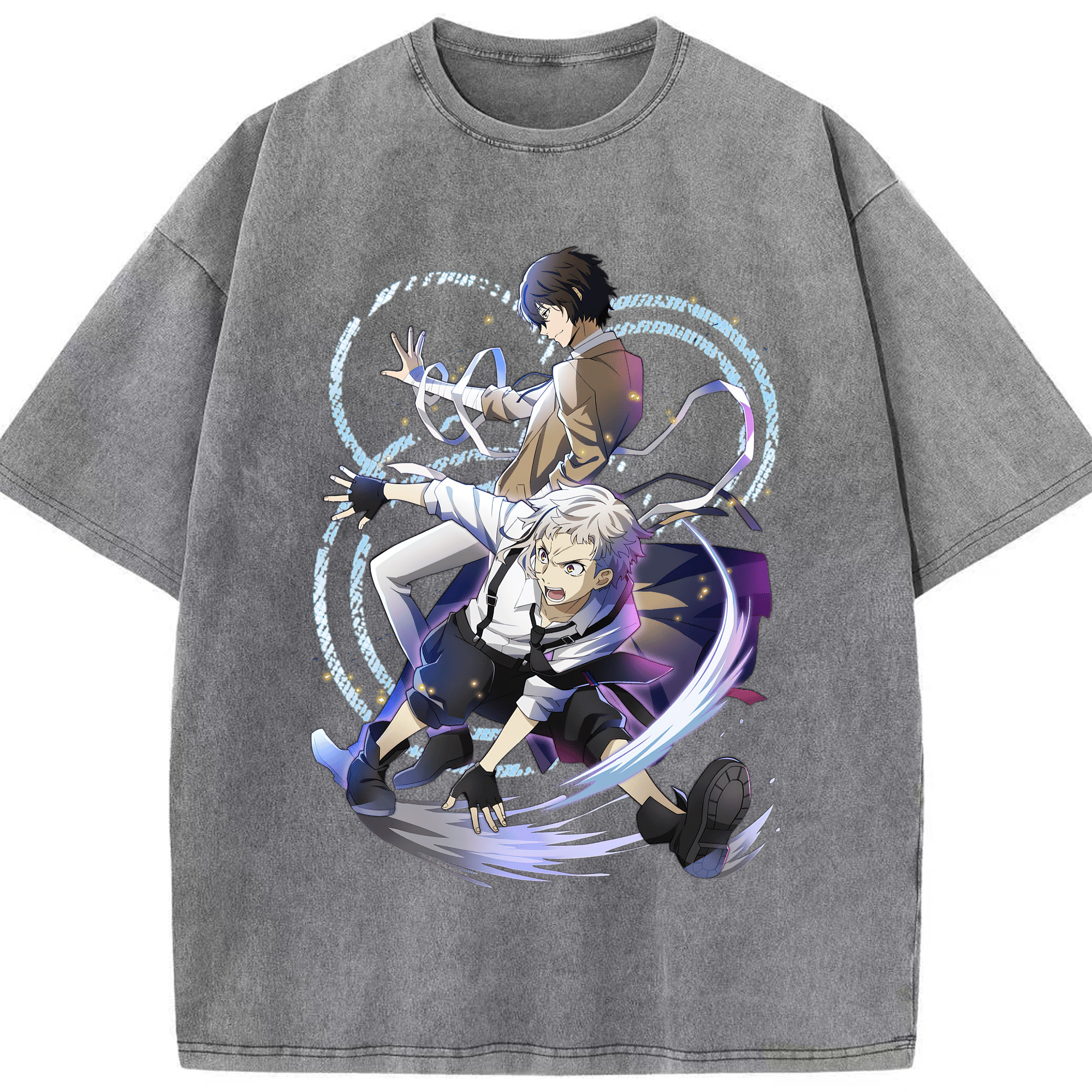 （画像用） 文豪ストレイドッグス Bungo Stray Dogs 綿100% ヴィンテージ風 半袖Tシャツ（フロントプリント）