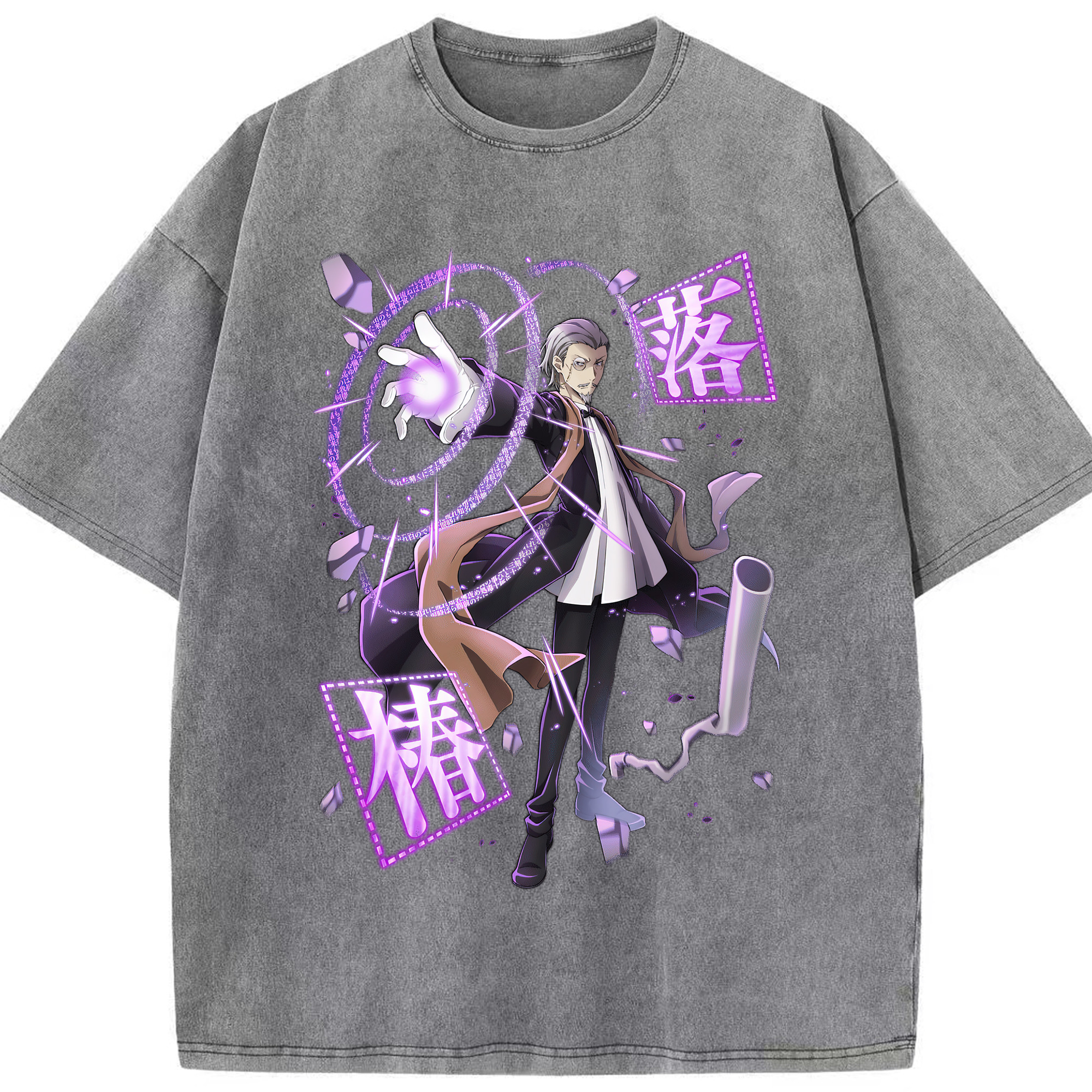 （画像用） 文豪ストレイドッグス Bungo Stray Dogs 綿100% ヴィンテージ風 半袖Tシャツ（フロントプリント）