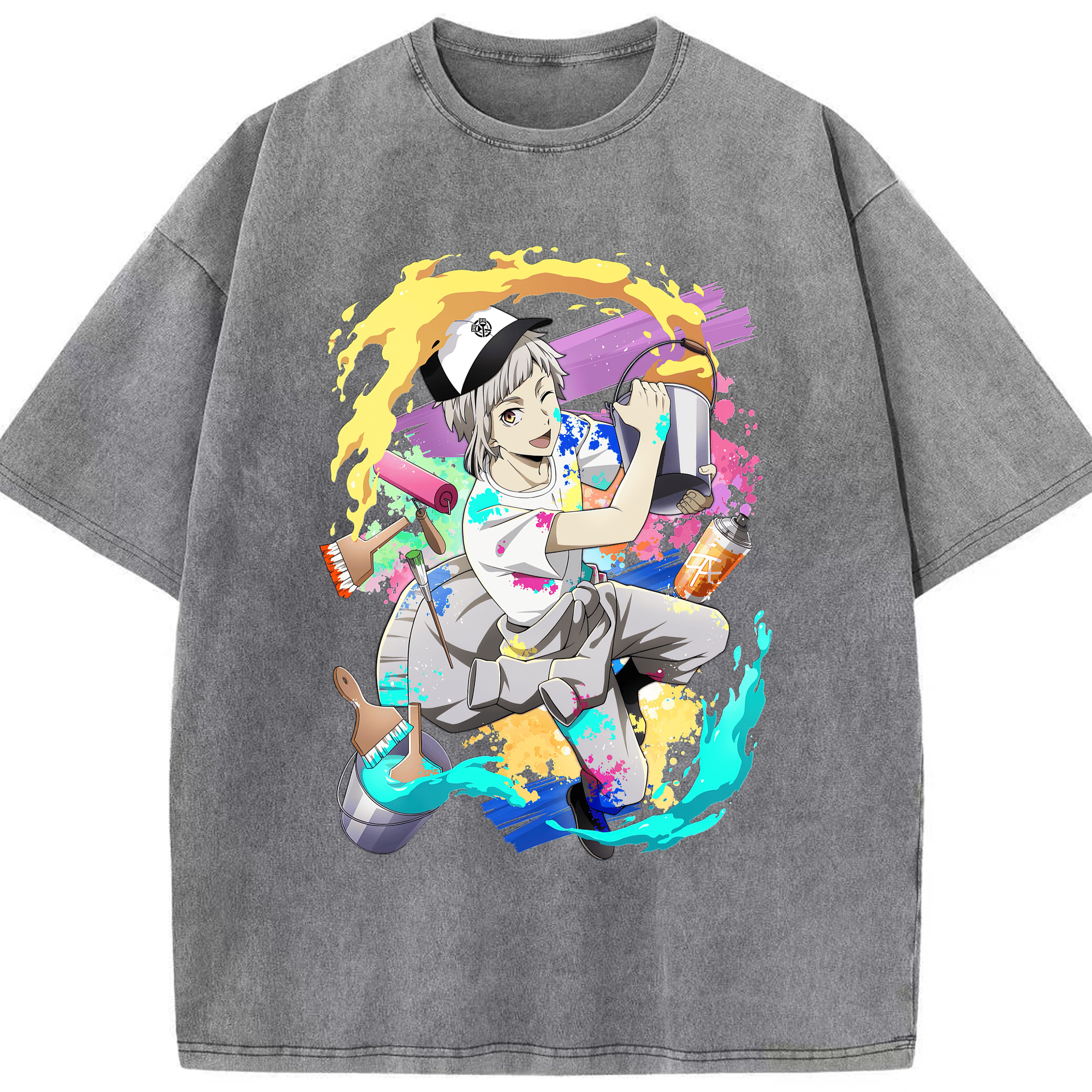 （画像用） 文豪ストレイドッグス Bungo Stray Dogs 綿100% ヴィンテージ風 半袖Tシャツ（フロントプリント）