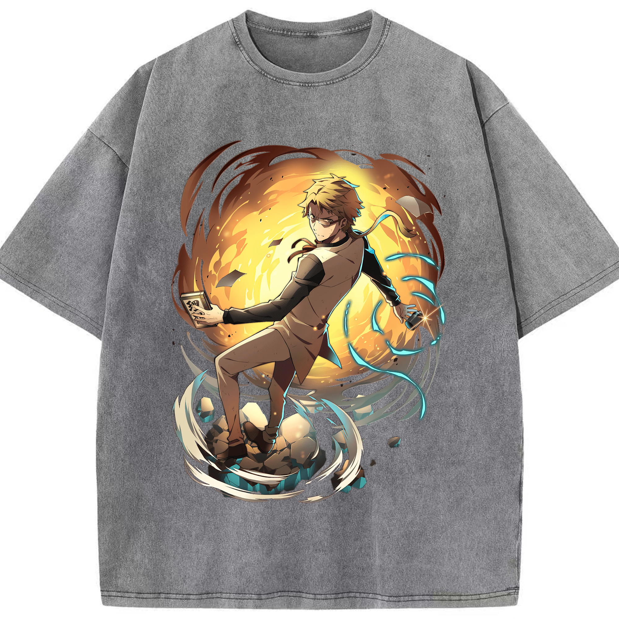 （画像用） 文豪ストレイドッグス Bungo Stray Dogs 綿100% ヴィンテージ風 半袖Tシャツ（フロントプリント）