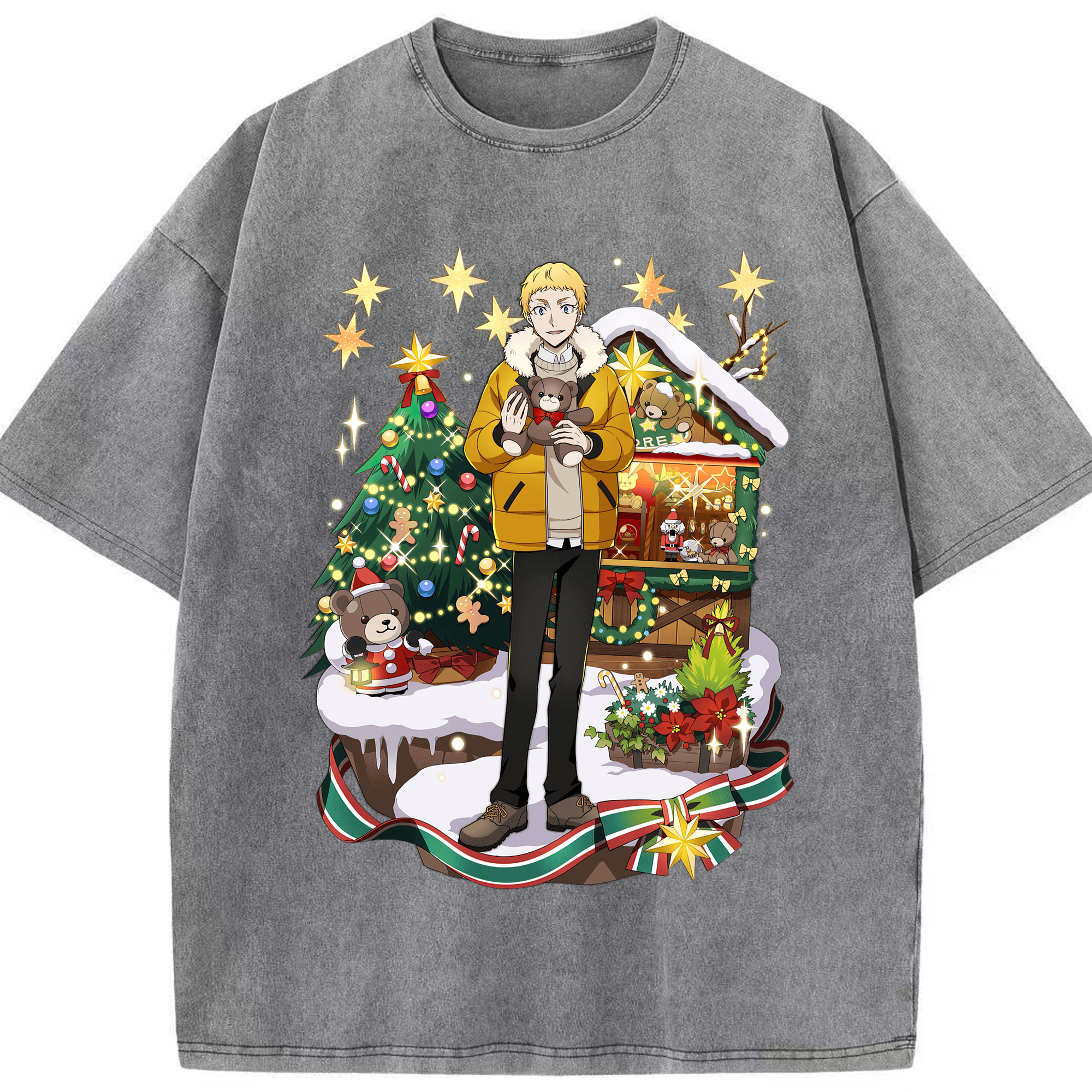 （画像用） 文豪ストレイドッグス Bungo Stray Dogs 綿100% ヴィンテージ風 半袖Tシャツ（フロントプリント）