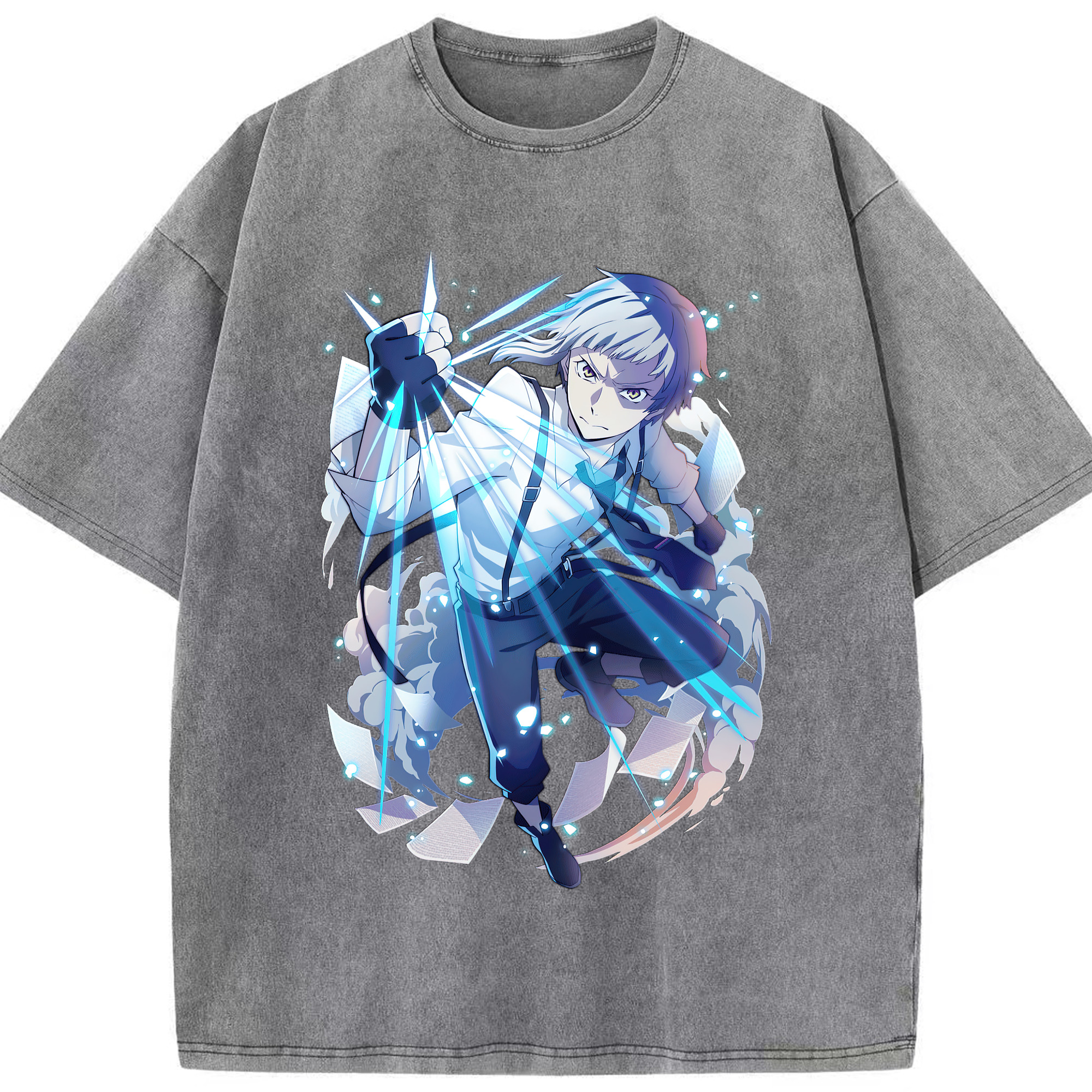 （画像用） 文豪ストレイドッグス Bungo Stray Dogs 綿100% ヴィンテージ風 半袖Tシャツ（フロントプリント）