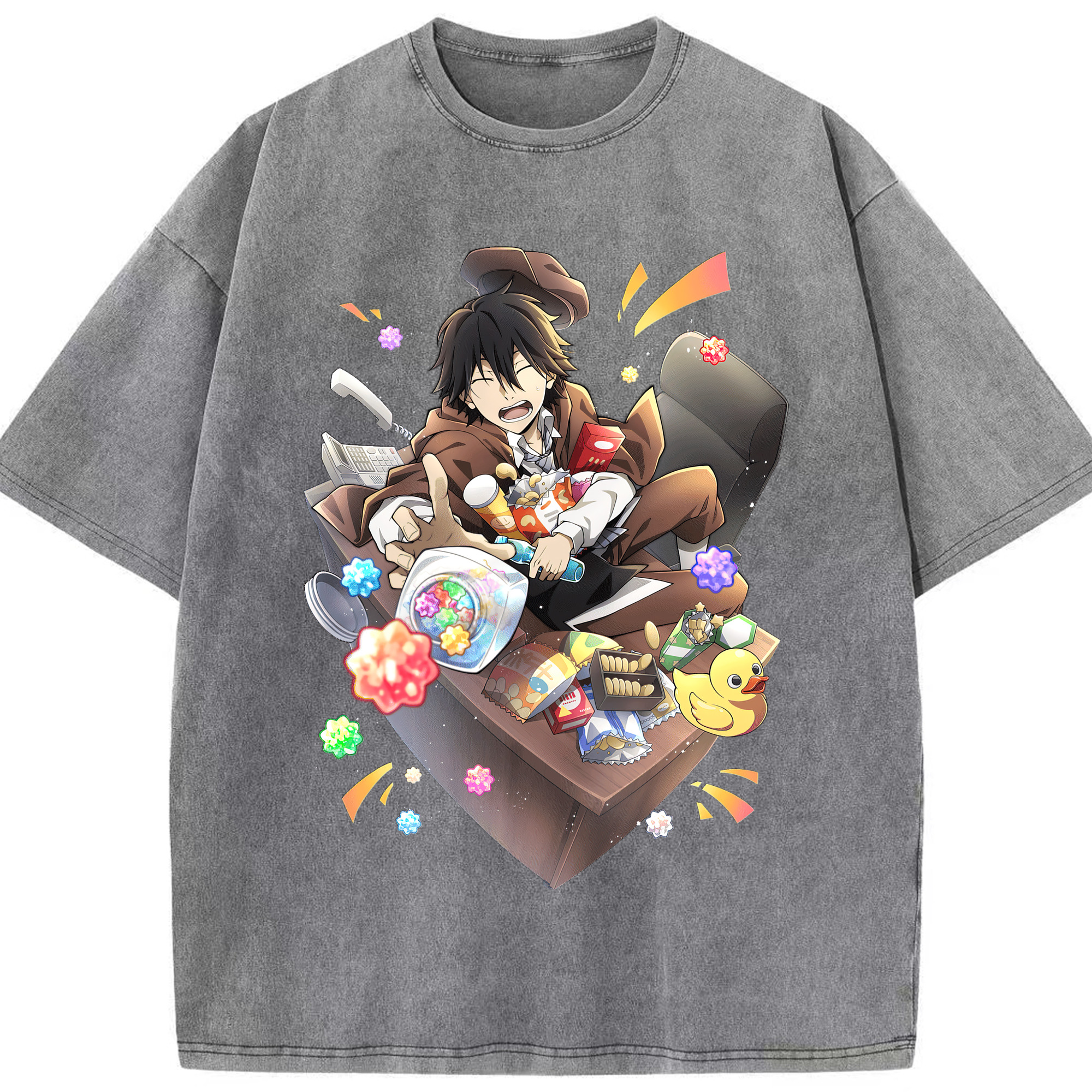 （画像用） 文豪ストレイドッグス Bungo Stray Dogs 綿100% ヴィンテージ風 半袖Tシャツ（フロントプリント）