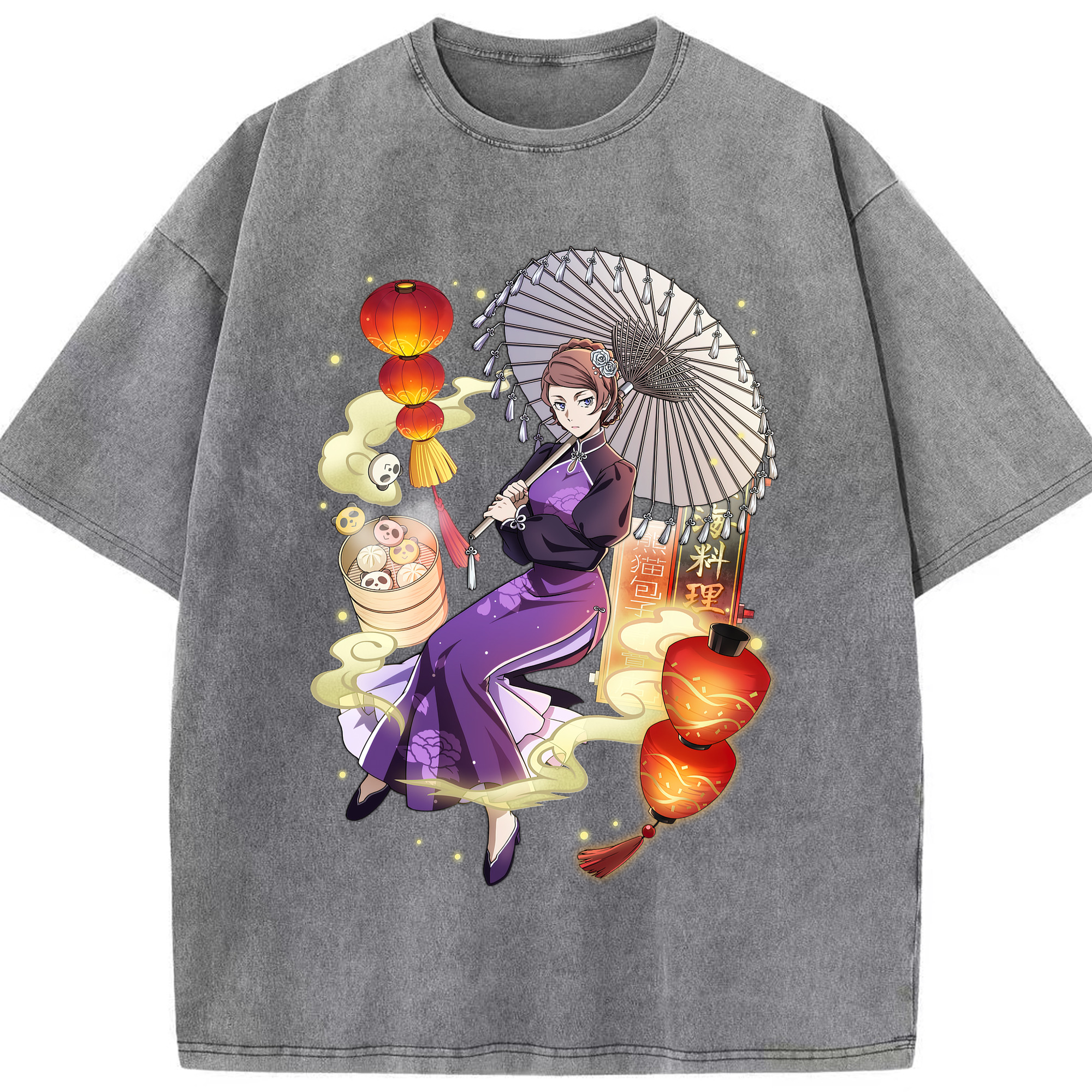 （画像用） 文豪ストレイドッグス Bungo Stray Dogs 綿100% ヴィンテージ風 半袖Tシャツ（フロントプリント）