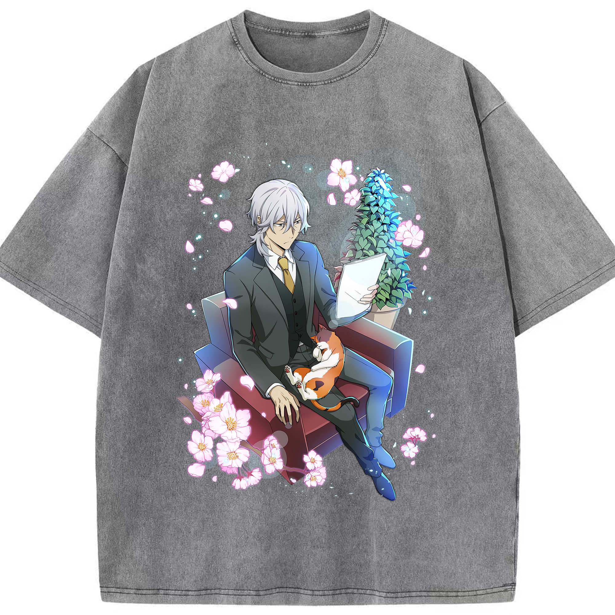 （画像用） 文豪ストレイドッグス Bungo Stray Dogs 綿100% ヴィンテージ風 半袖Tシャツ（フロントプリント）