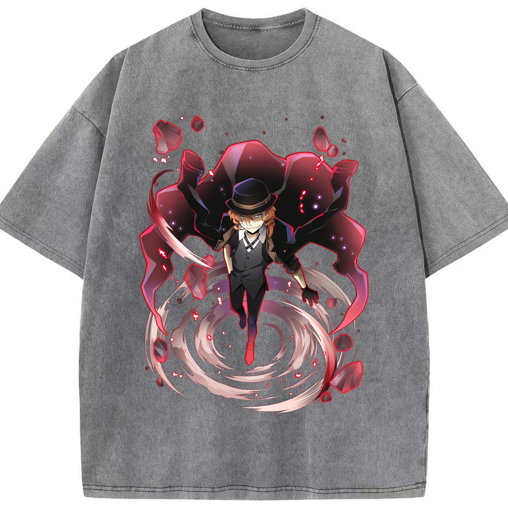 （画像用） 文豪ストレイドッグス Bungo Stray Dogs 綿100% ヴィンテージ風 半袖Tシャツ（フロントプリント）