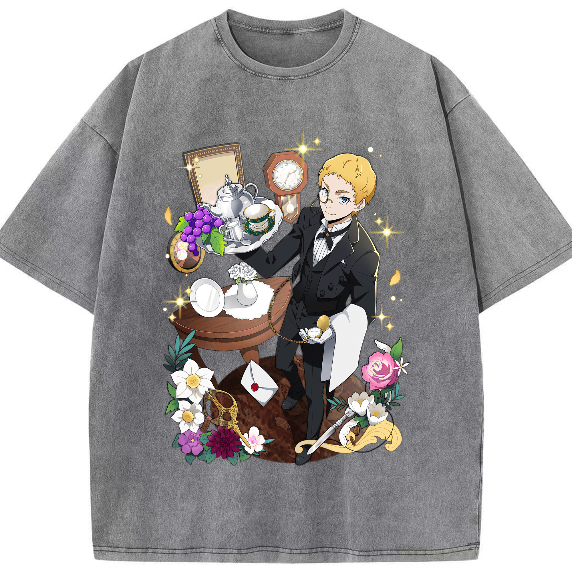 （画像用） 文豪ストレイドッグス Bungo Stray Dogs 綿100% ヴィンテージ風 半袖Tシャツ（フロントプリント）