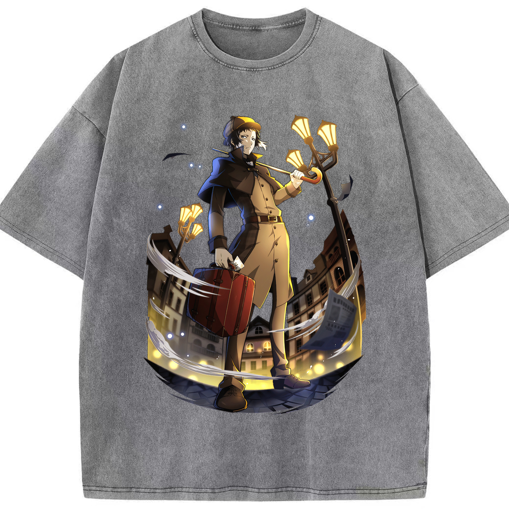 （画像用） 文豪ストレイドッグス Bungo Stray Dogs 綿100% ヴィンテージ風 半袖Tシャツ（フロントプリント）