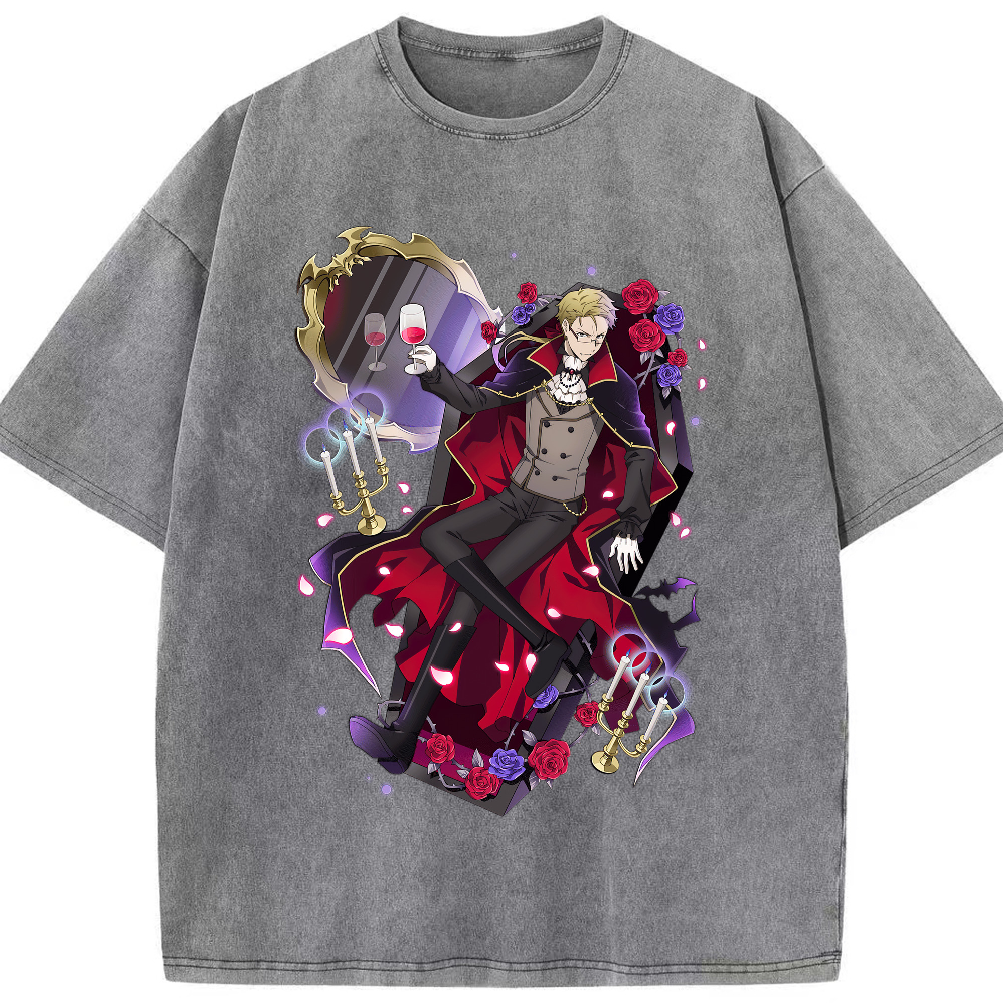 （画像用） 文豪ストレイドッグス Bungo Stray Dogs 綿100% ヴィンテージ風 半袖Tシャツ（フロントプリント）