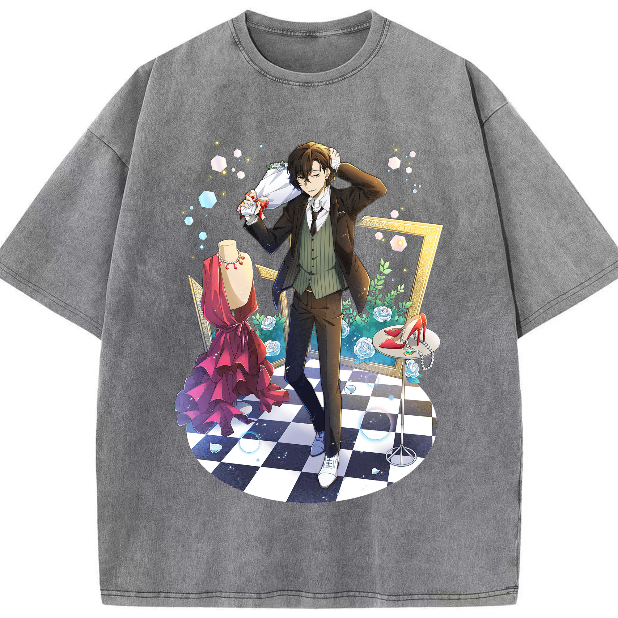 （画像用） 文豪ストレイドッグス Bungo Stray Dogs 綿100% ヴィンテージ風 半袖Tシャツ（フロントプリント）