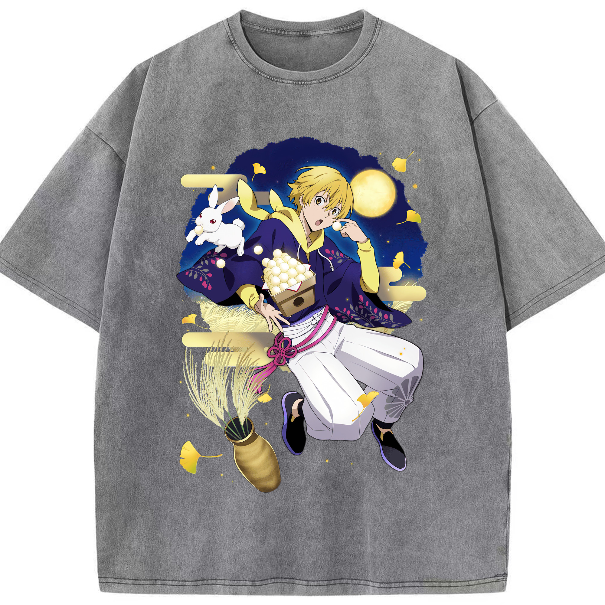 （画像用） 文豪ストレイドッグス Bungo Stray Dogs 綿100% ヴィンテージ風 半袖Tシャツ（フロントプリント）