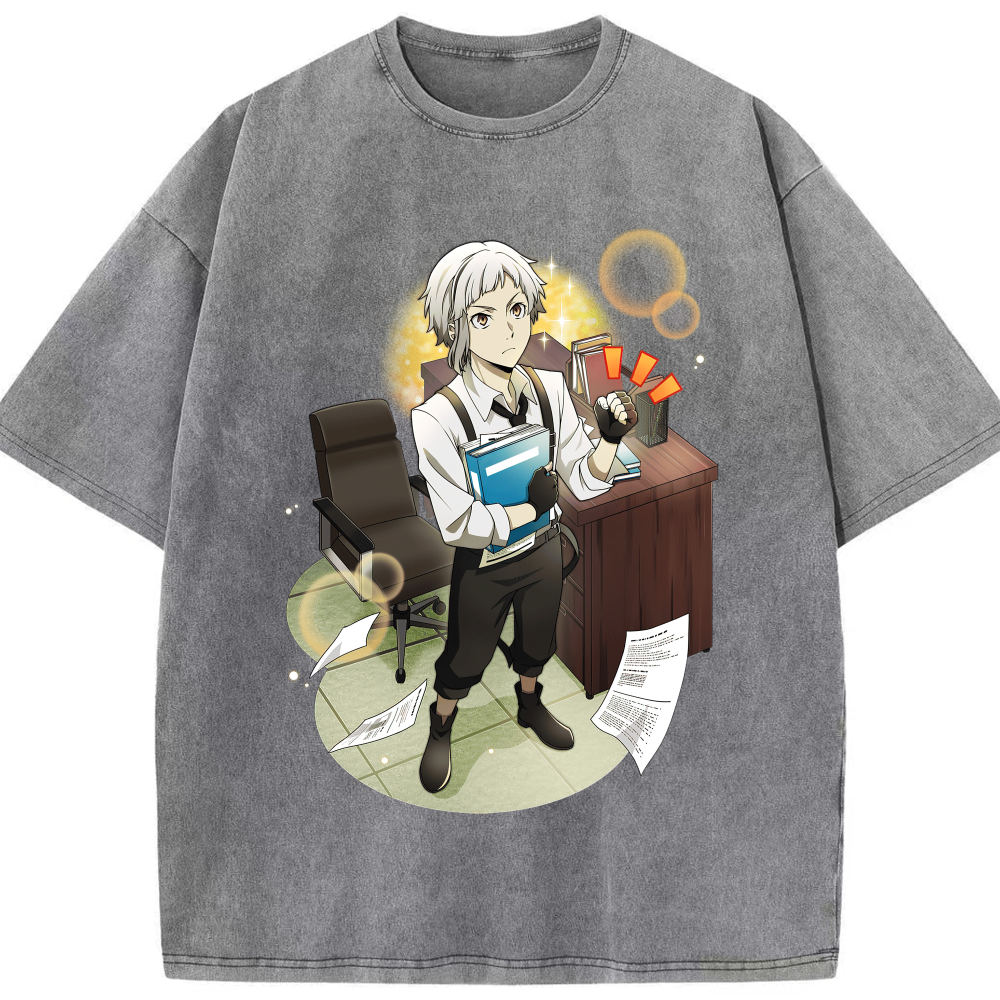 （画像用） 文豪ストレイドッグス Bungo Stray Dogs 綿100% ヴィンテージ風 半袖Tシャツ（フロントプリント）