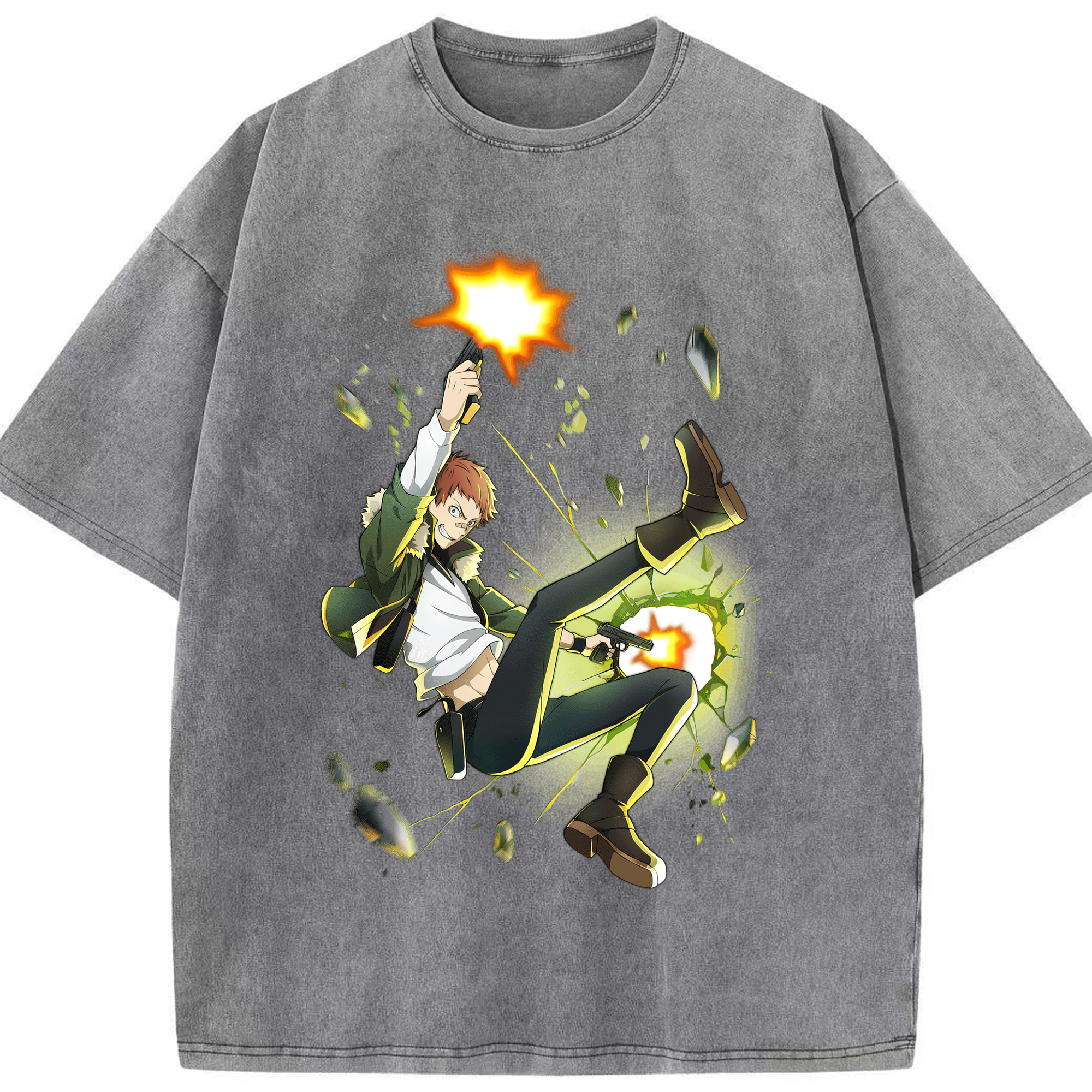 （画像用） 文豪ストレイドッグス Bungo Stray Dogs 綿100% ヴィンテージ風 半袖Tシャツ（フロントプリント）