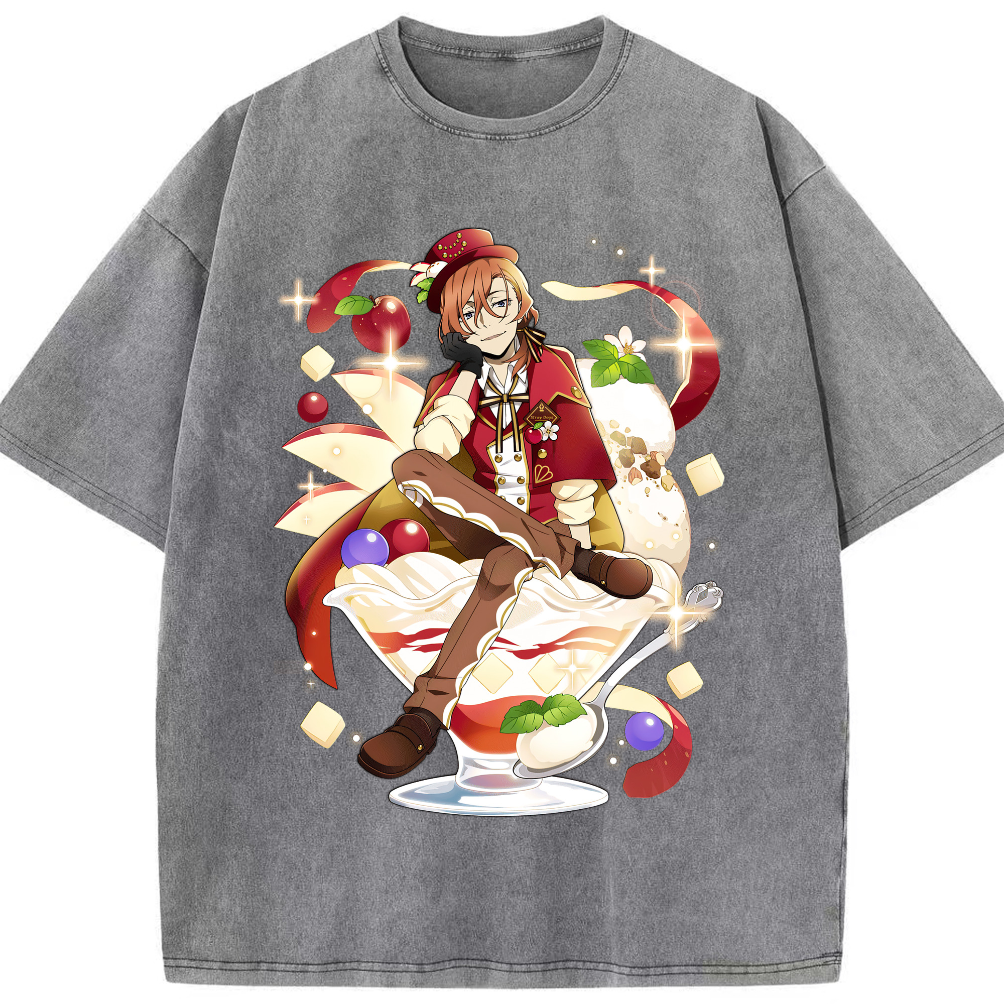 （画像用） 文豪ストレイドッグス Bungo Stray Dogs 綿100% ヴィンテージ風 半袖Tシャツ（フロントプリント）