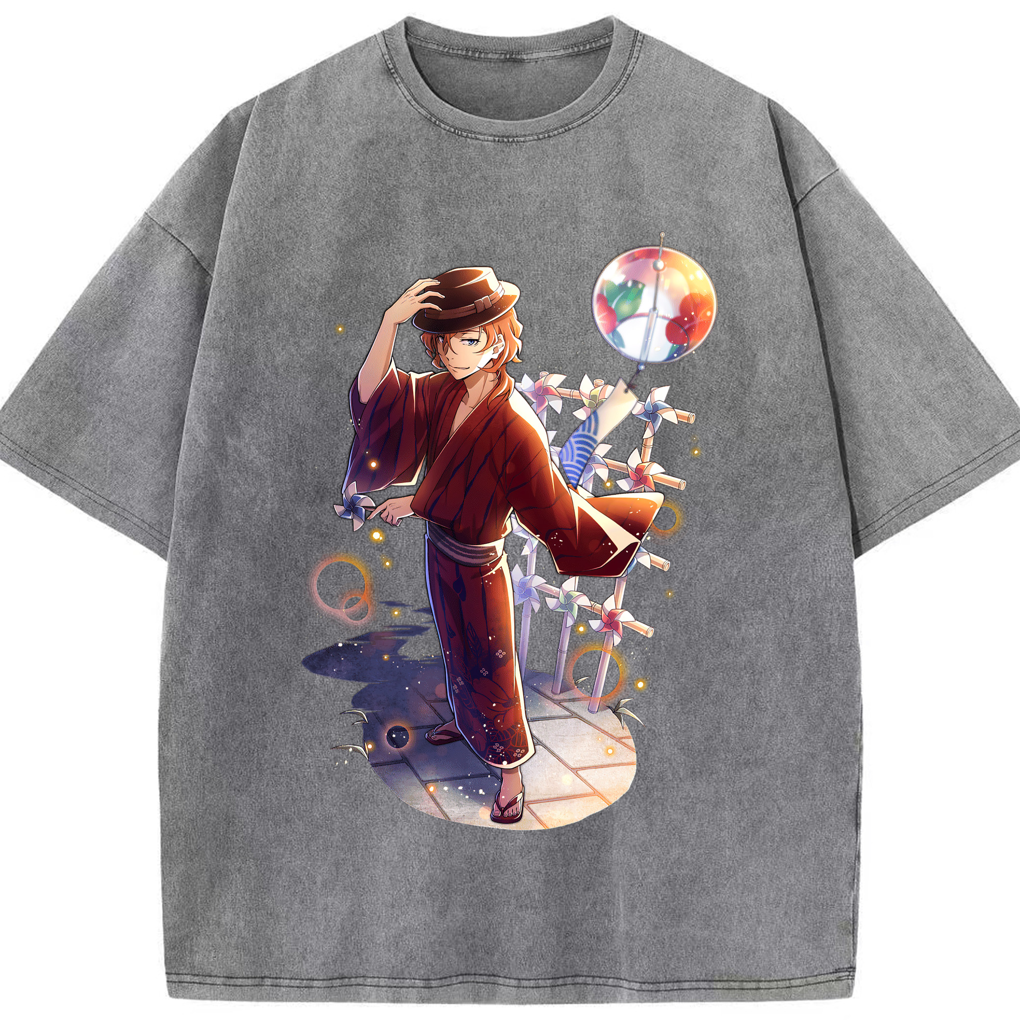 （画像用） 文豪ストレイドッグス Bungo Stray Dogs 綿100% ヴィンテージ風 半袖Tシャツ（フロントプリント）
