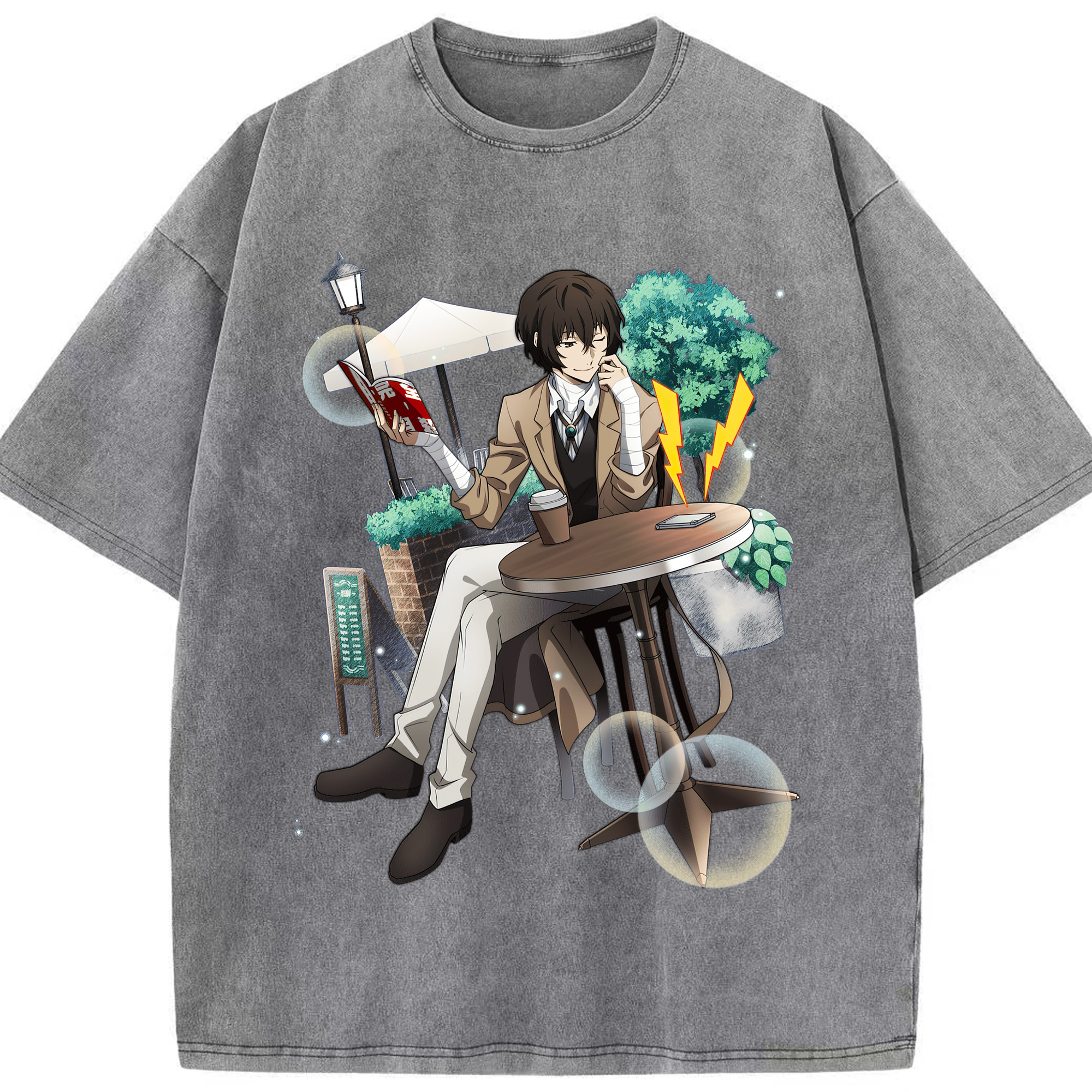 （画像用） 文豪ストレイドッグス Bungo Stray Dogs 綿100% ヴィンテージ風 半袖Tシャツ（フロントプリント）