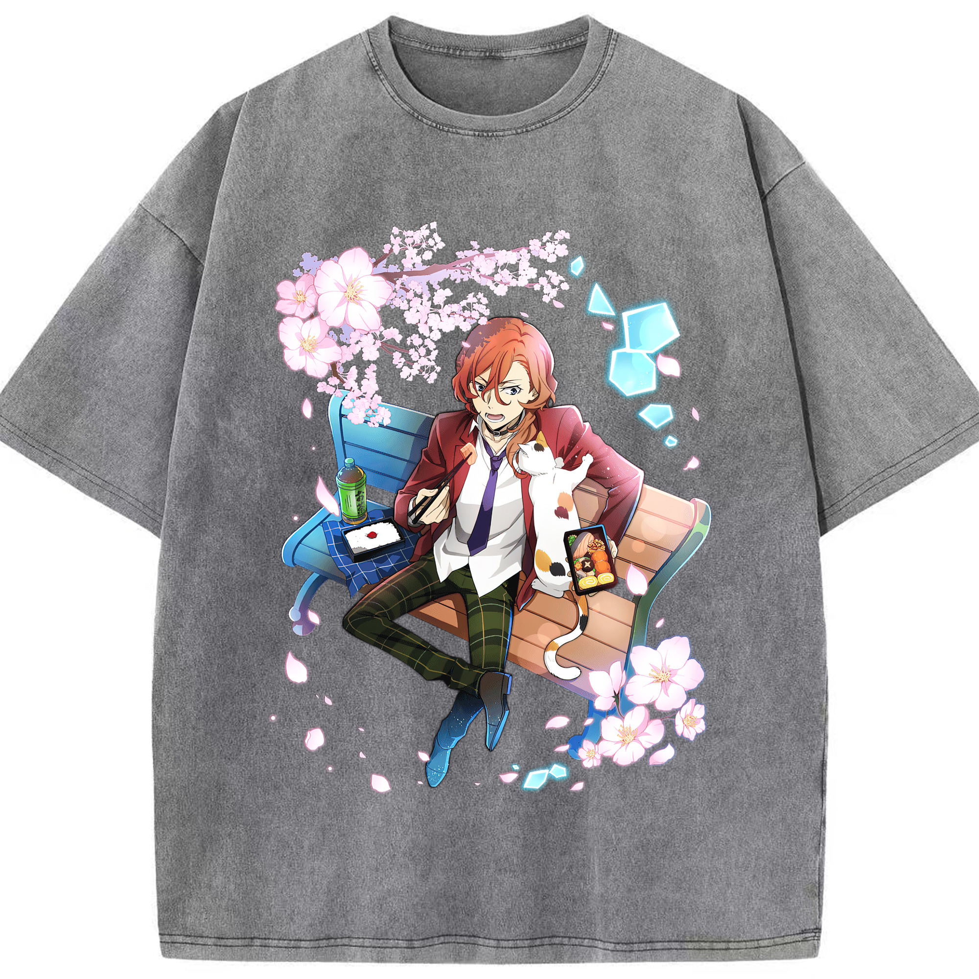 （画像用） 文豪ストレイドッグス Bungo Stray Dogs 綿100% ヴィンテージ風 半袖Tシャツ（フロントプリント）