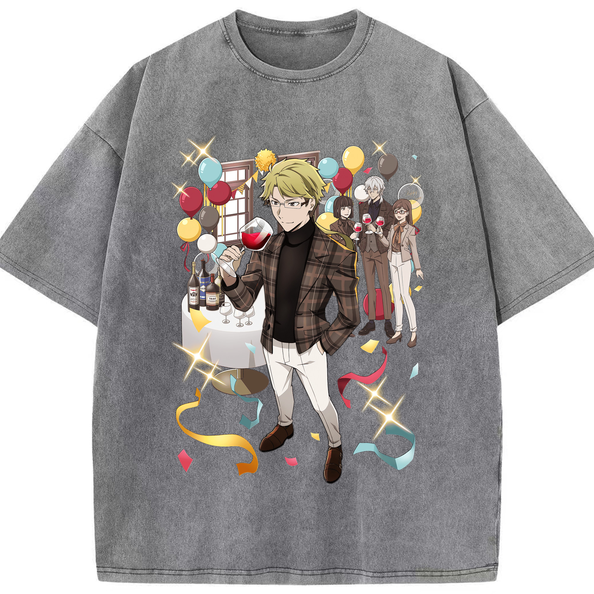 （画像用） 文豪ストレイドッグス Bungo Stray Dogs 綿100% ヴィンテージ風 半袖Tシャツ（フロントプリント）