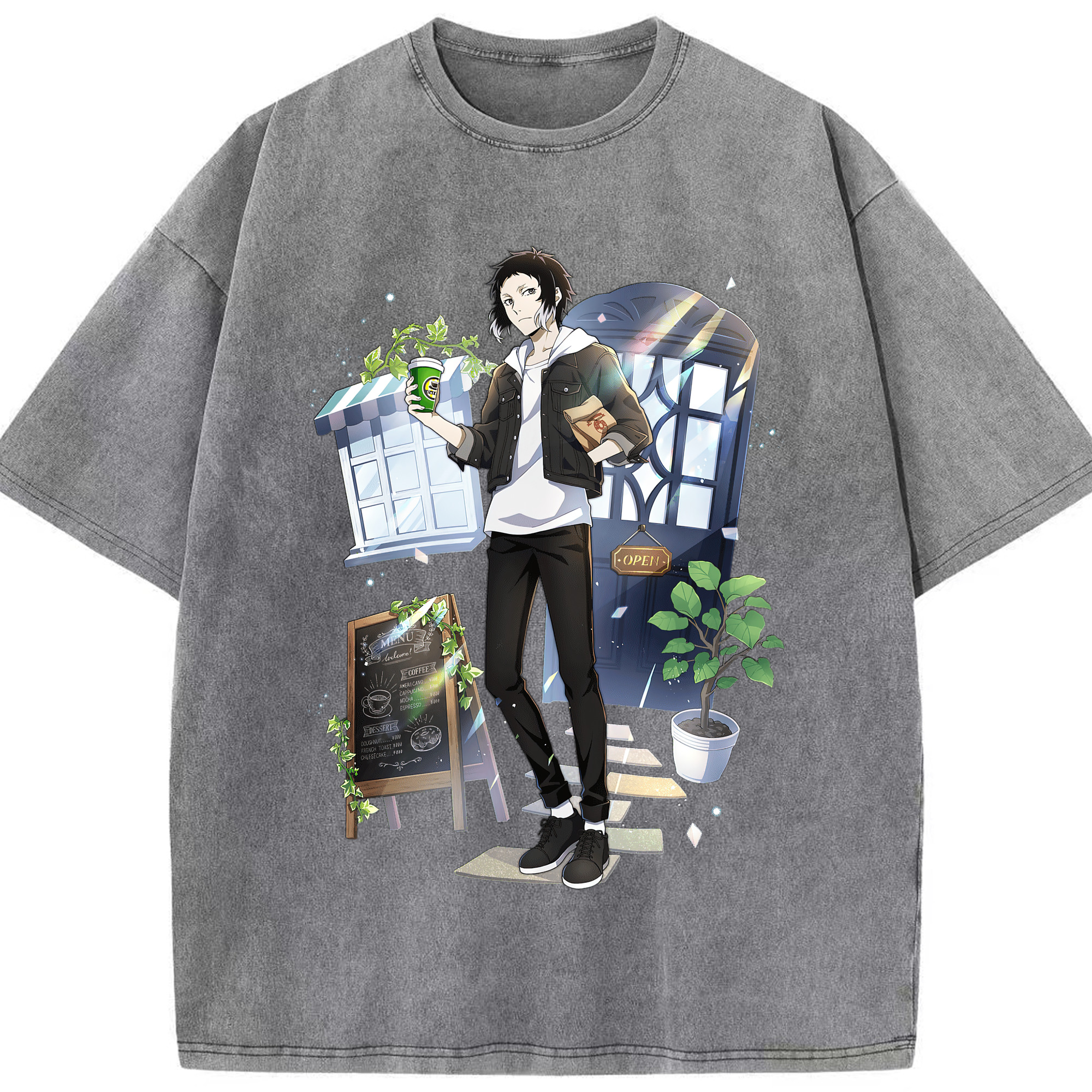 （画像用） 文豪ストレイドッグス Bungo Stray Dogs 綿100% ヴィンテージ風 半袖Tシャツ（フロントプリント）