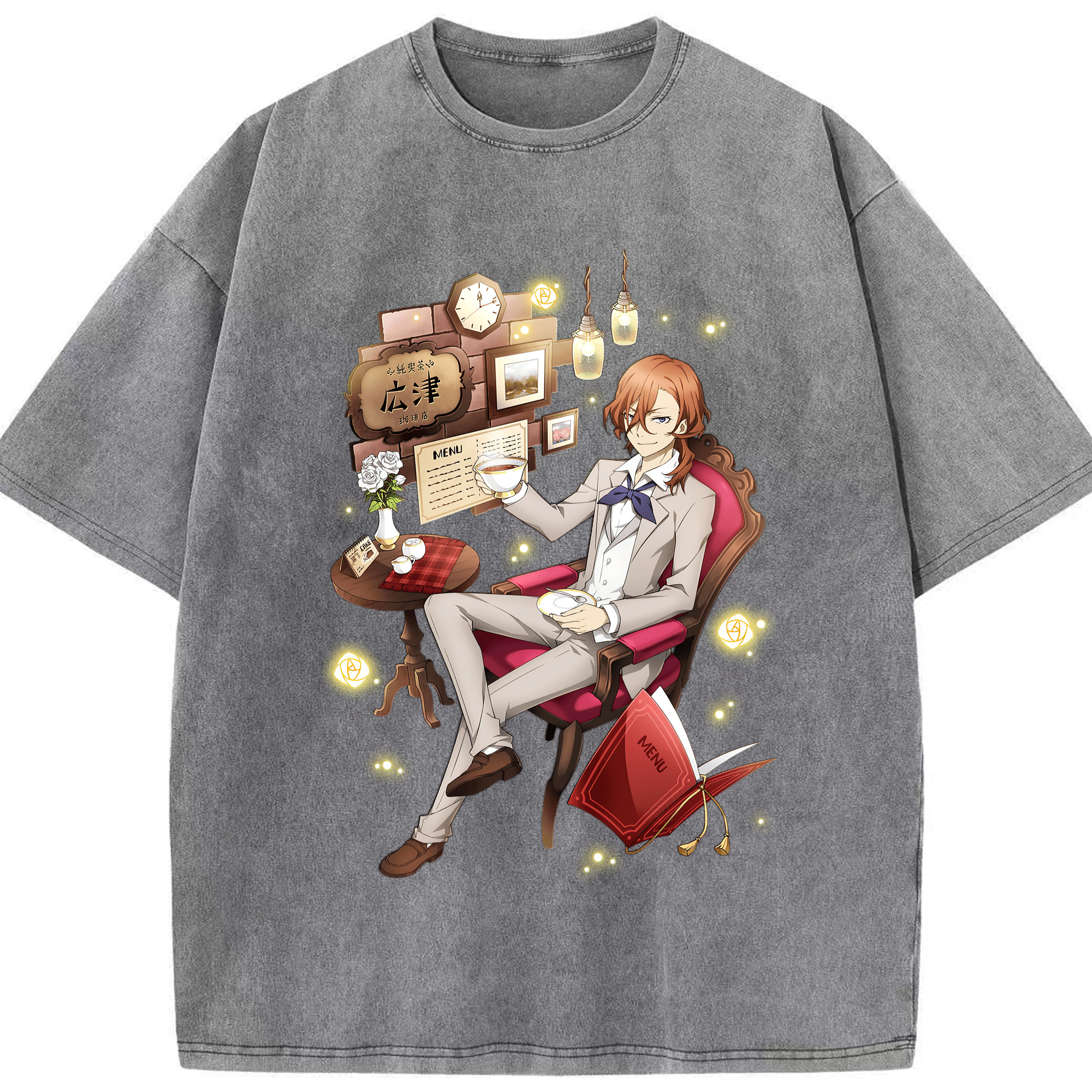 （画像用） 文豪ストレイドッグス Bungo Stray Dogs 綿100% ヴィンテージ風 半袖Tシャツ（フロントプリント）