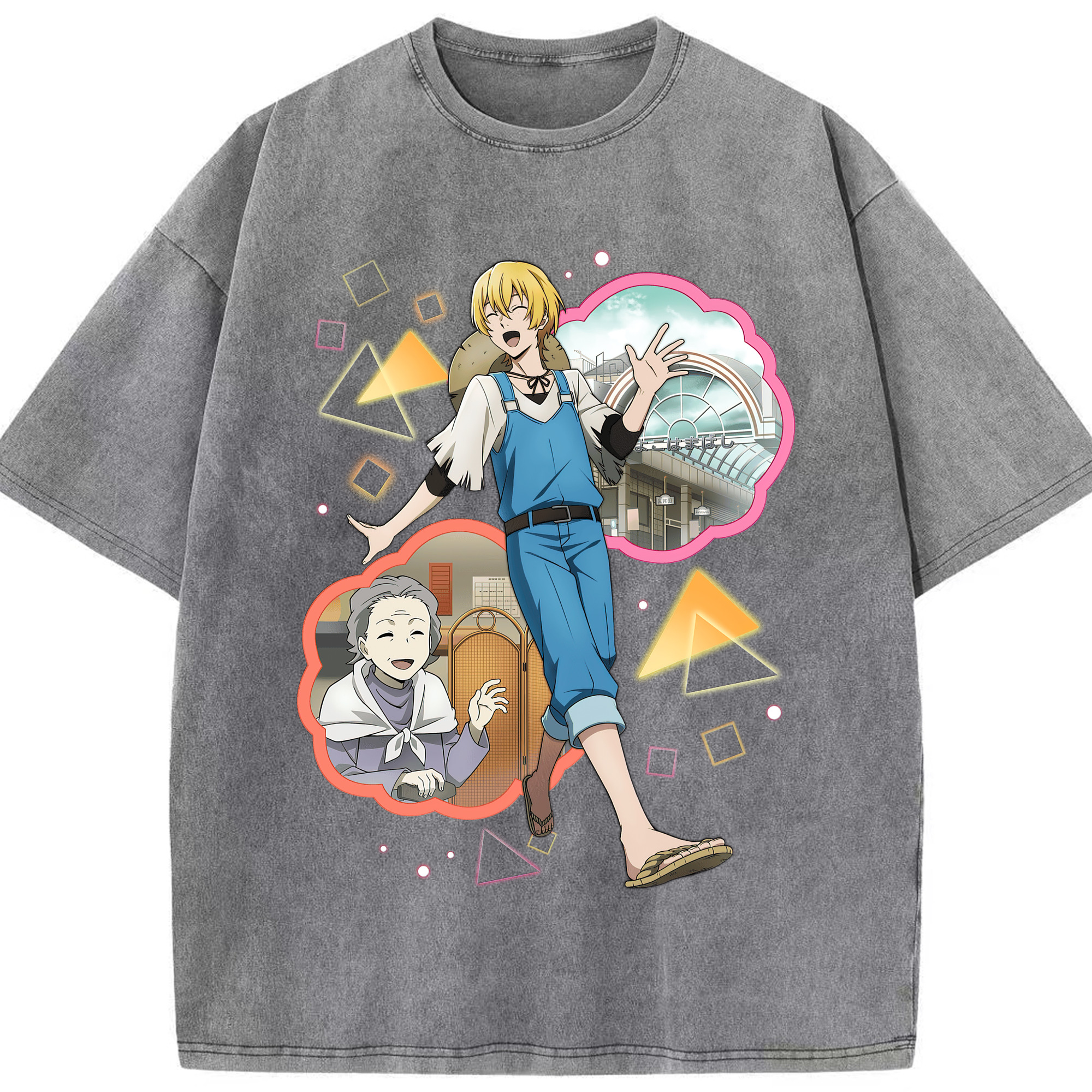 （画像用） 文豪ストレイドッグス Bungo Stray Dogs 綿100% ヴィンテージ風 半袖Tシャツ（フロントプリント）