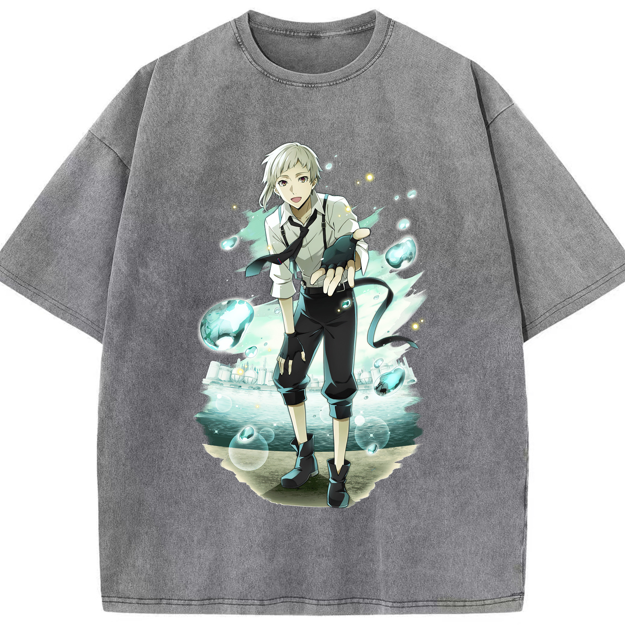 （画像用） 文豪ストレイドッグス Bungo Stray Dogs 綿100% ヴィンテージ風 半袖Tシャツ（フロントプリント）