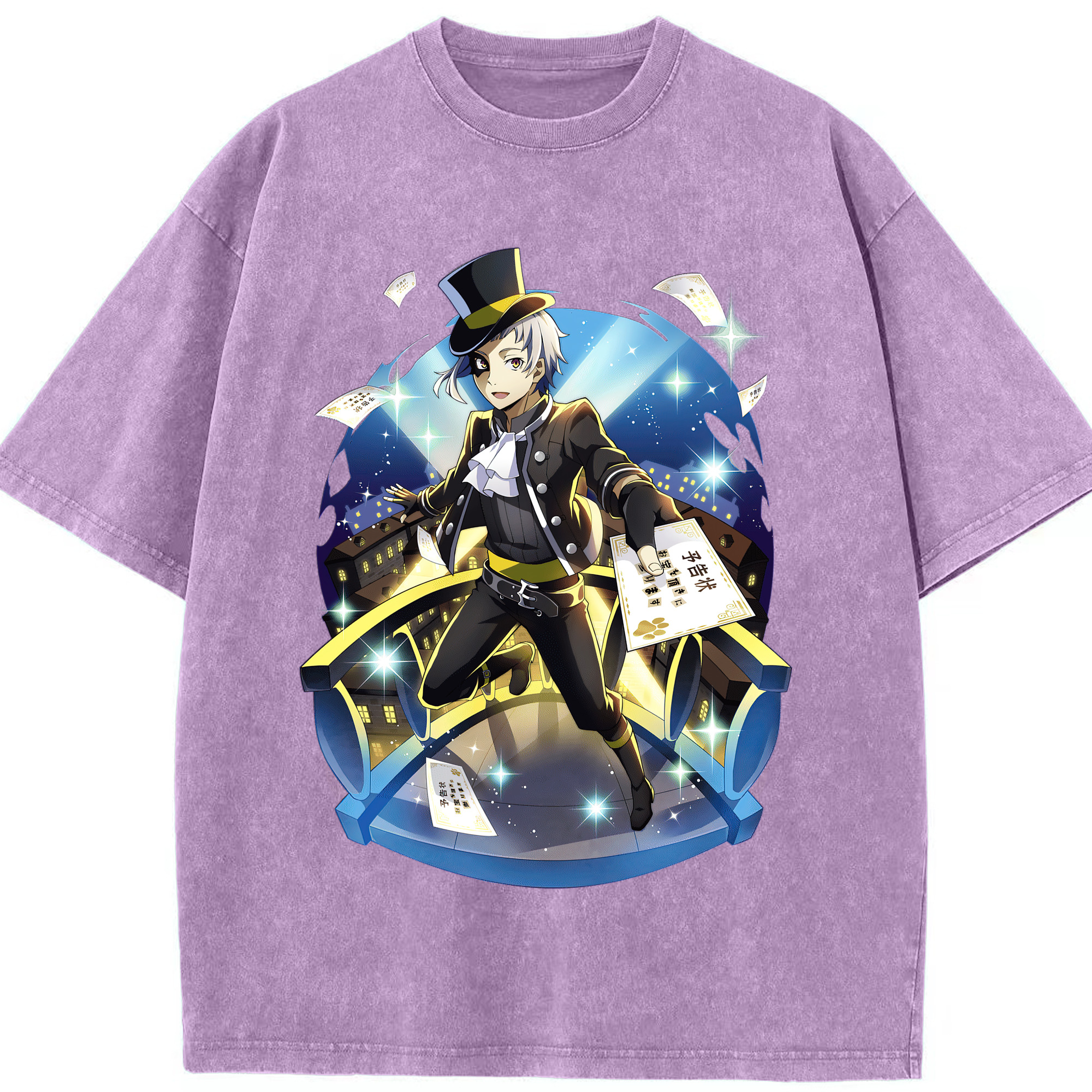 （画像用） 文豪ストレイドッグス Bungo Stray Dogs 綿100% ヴィンテージ風 半袖Tシャツ（フロントプリント）