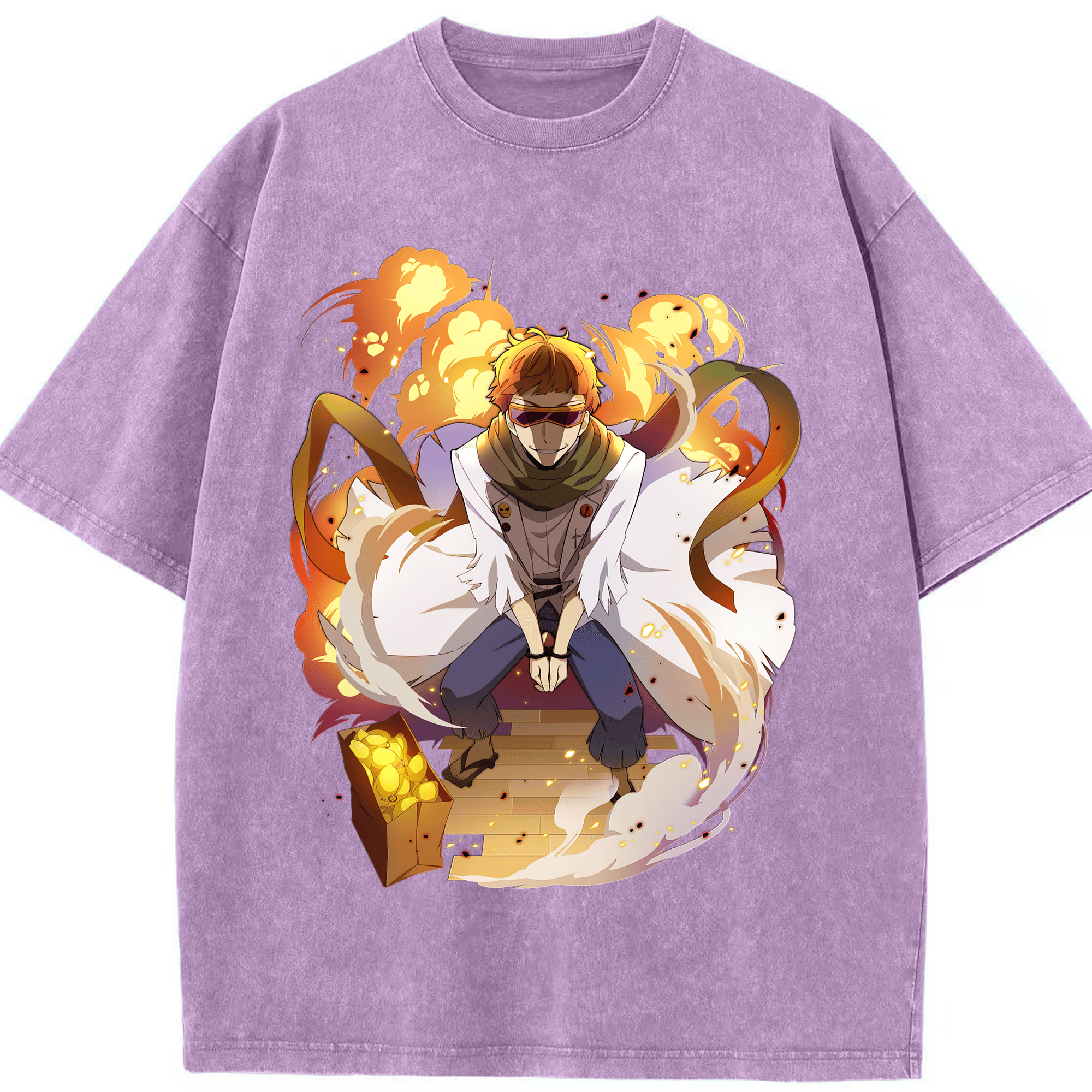 （画像用） 文豪ストレイドッグス Bungo Stray Dogs 綿100% ヴィンテージ風 半袖Tシャツ（フロントプリント）