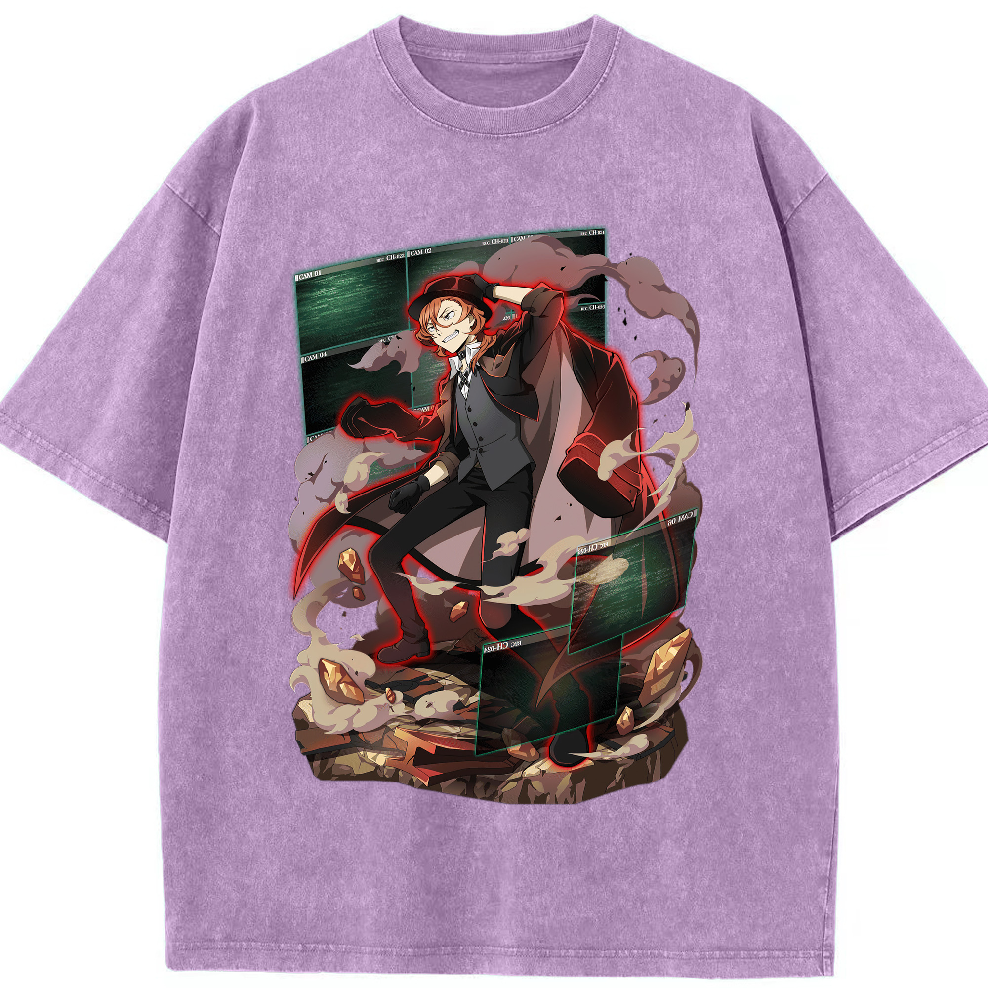 （画像用） 文豪ストレイドッグス Bungo Stray Dogs 綿100% ヴィンテージ風 半袖Tシャツ（フロントプリント）