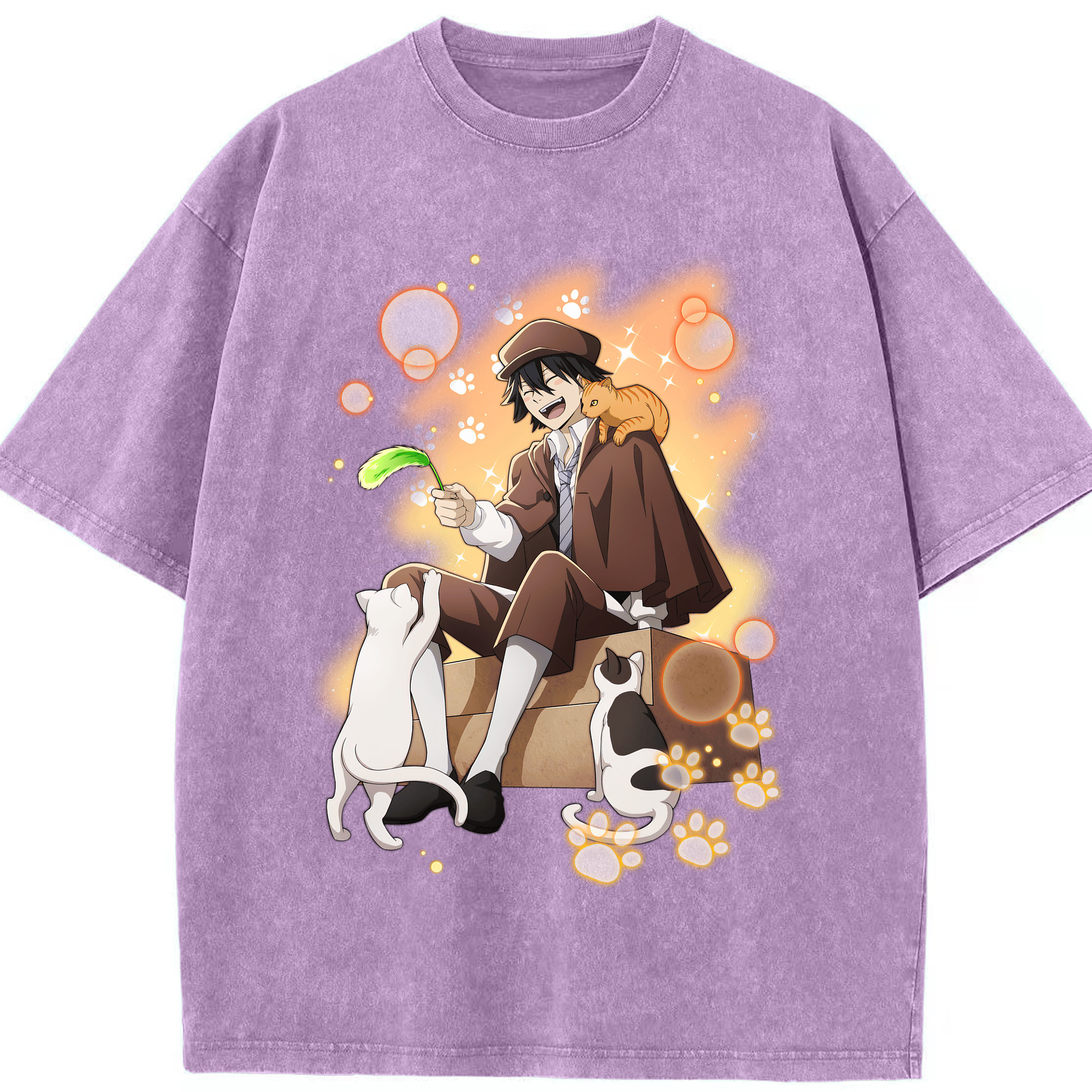 （画像用） 文豪ストレイドッグス Bungo Stray Dogs 綿100% ヴィンテージ風 半袖Tシャツ（フロントプリント）
