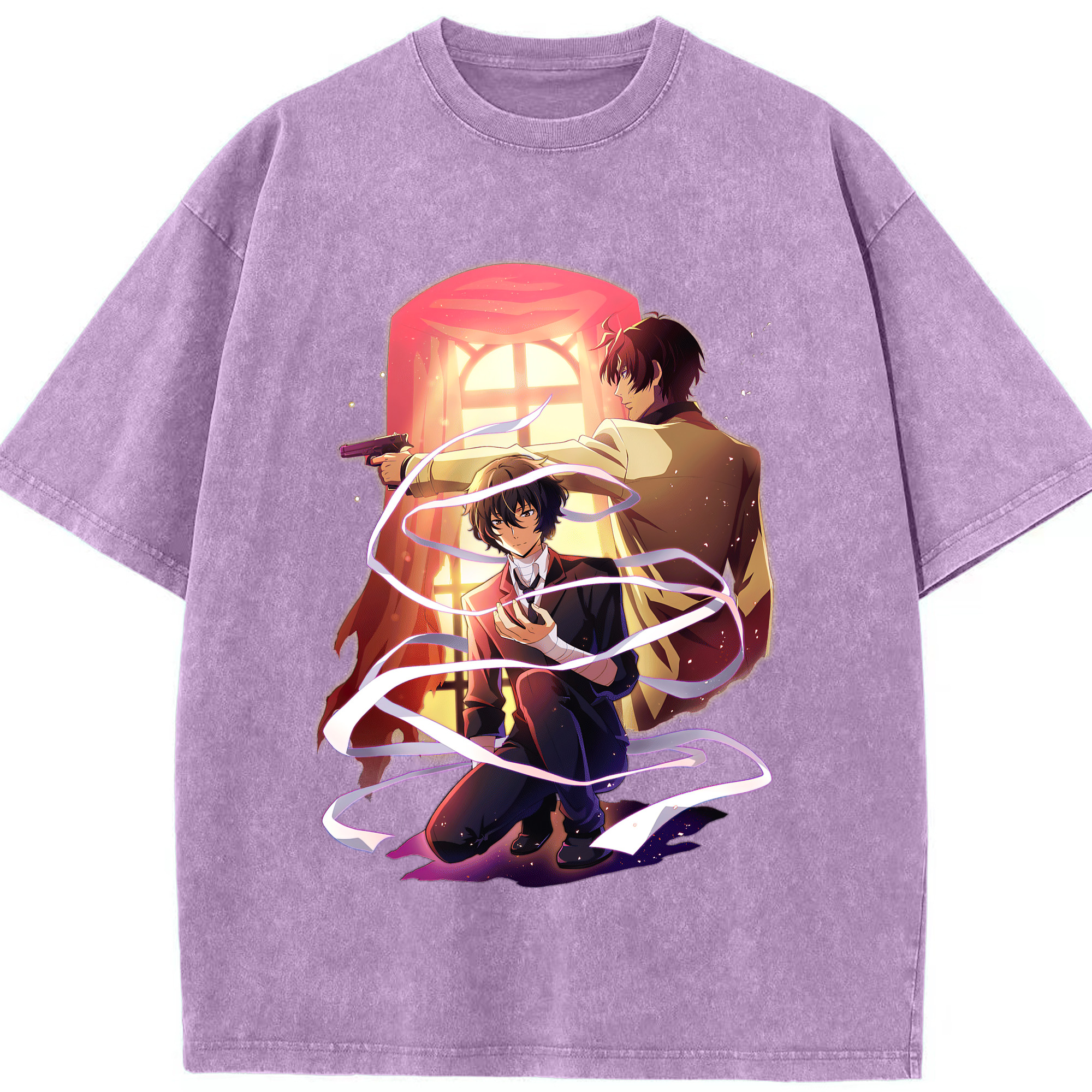 （画像用） 文豪ストレイドッグス Bungo Stray Dogs 綿100% ヴィンテージ風 半袖Tシャツ（フロントプリント）