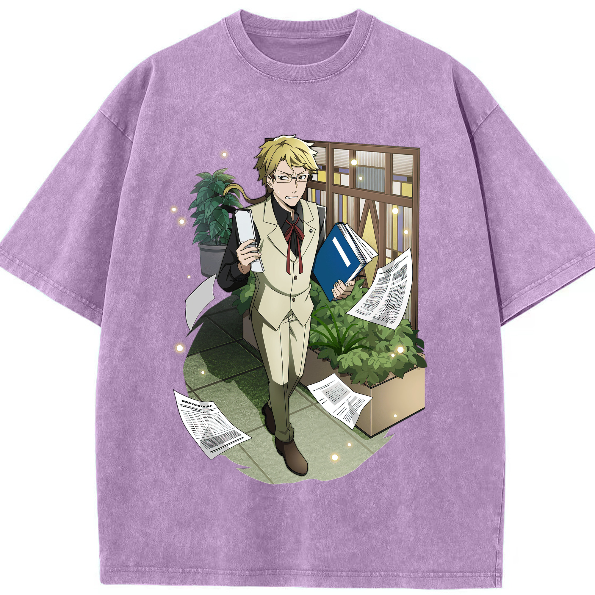 （画像用） 文豪ストレイドッグス Bungo Stray Dogs 綿100% ヴィンテージ風 半袖Tシャツ（フロントプリント）