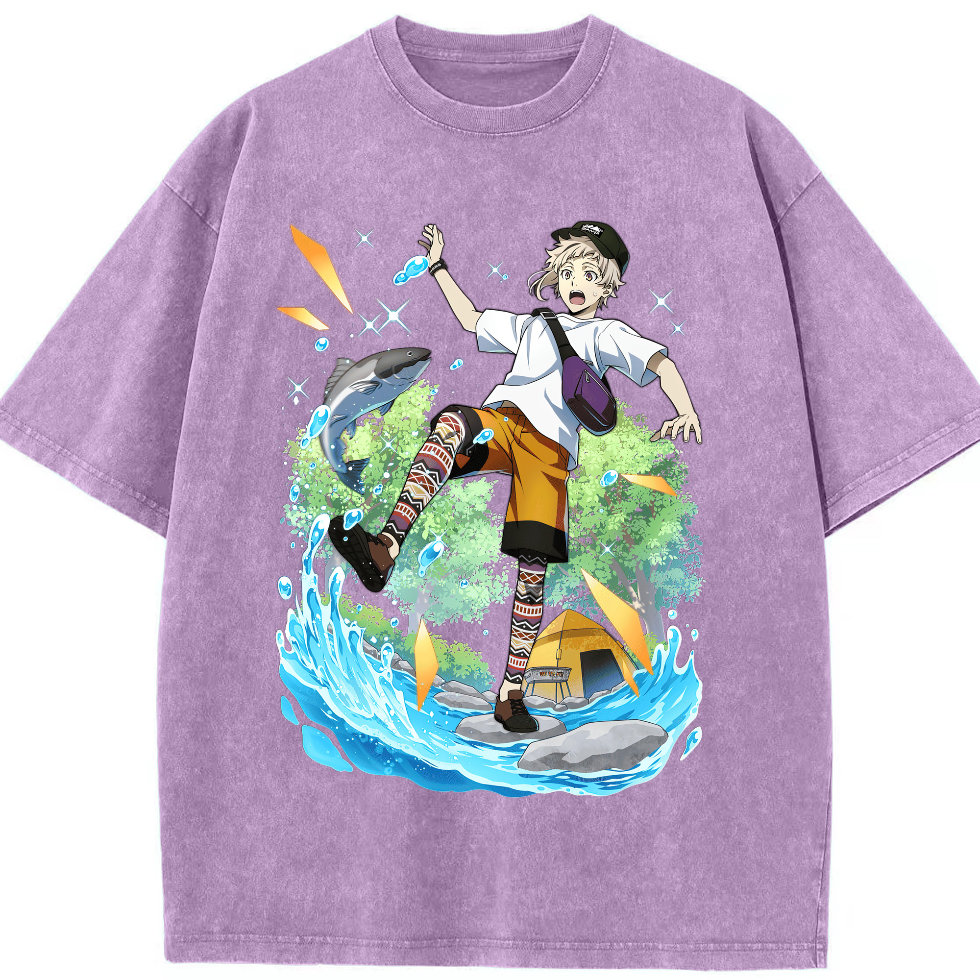 （画像用） 文豪ストレイドッグス Bungo Stray Dogs 綿100% ヴィンテージ風 半袖Tシャツ（フロントプリント）