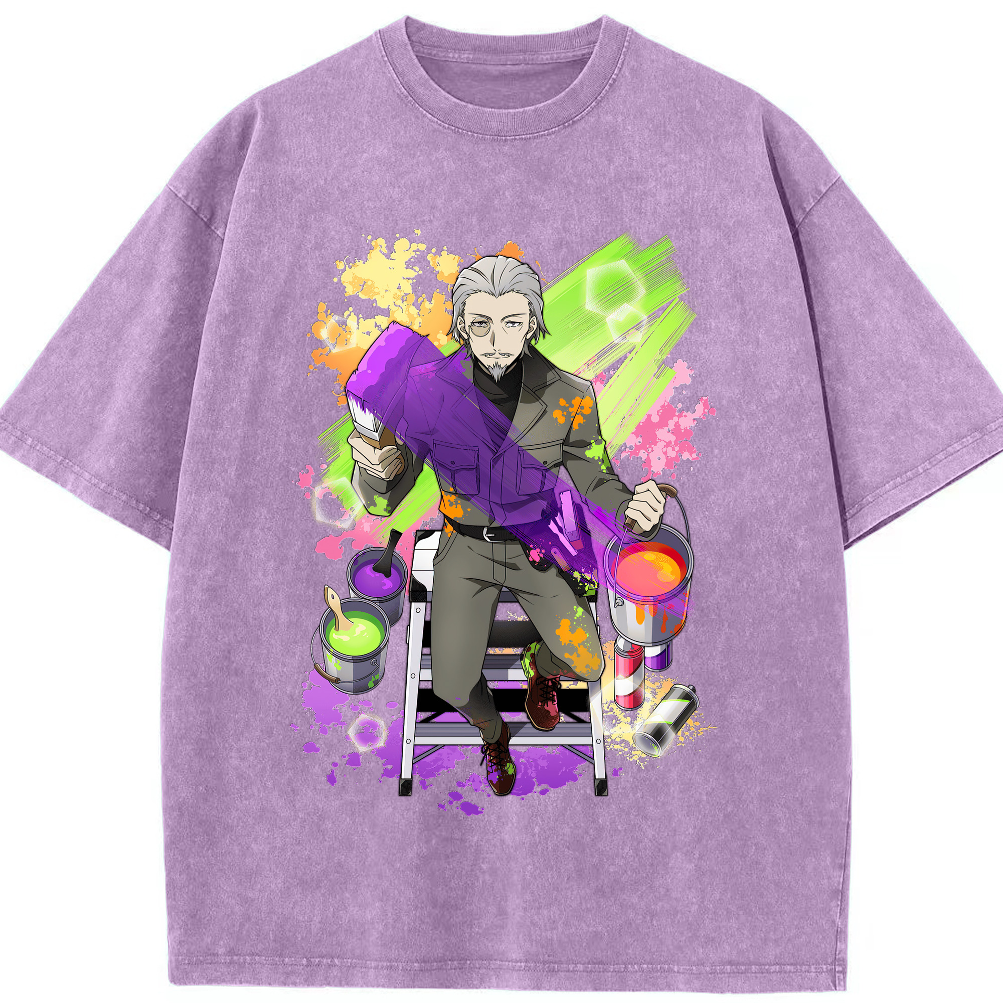 （画像用） 文豪ストレイドッグス Bungo Stray Dogs 綿100% ヴィンテージ風 半袖Tシャツ（フロントプリント）