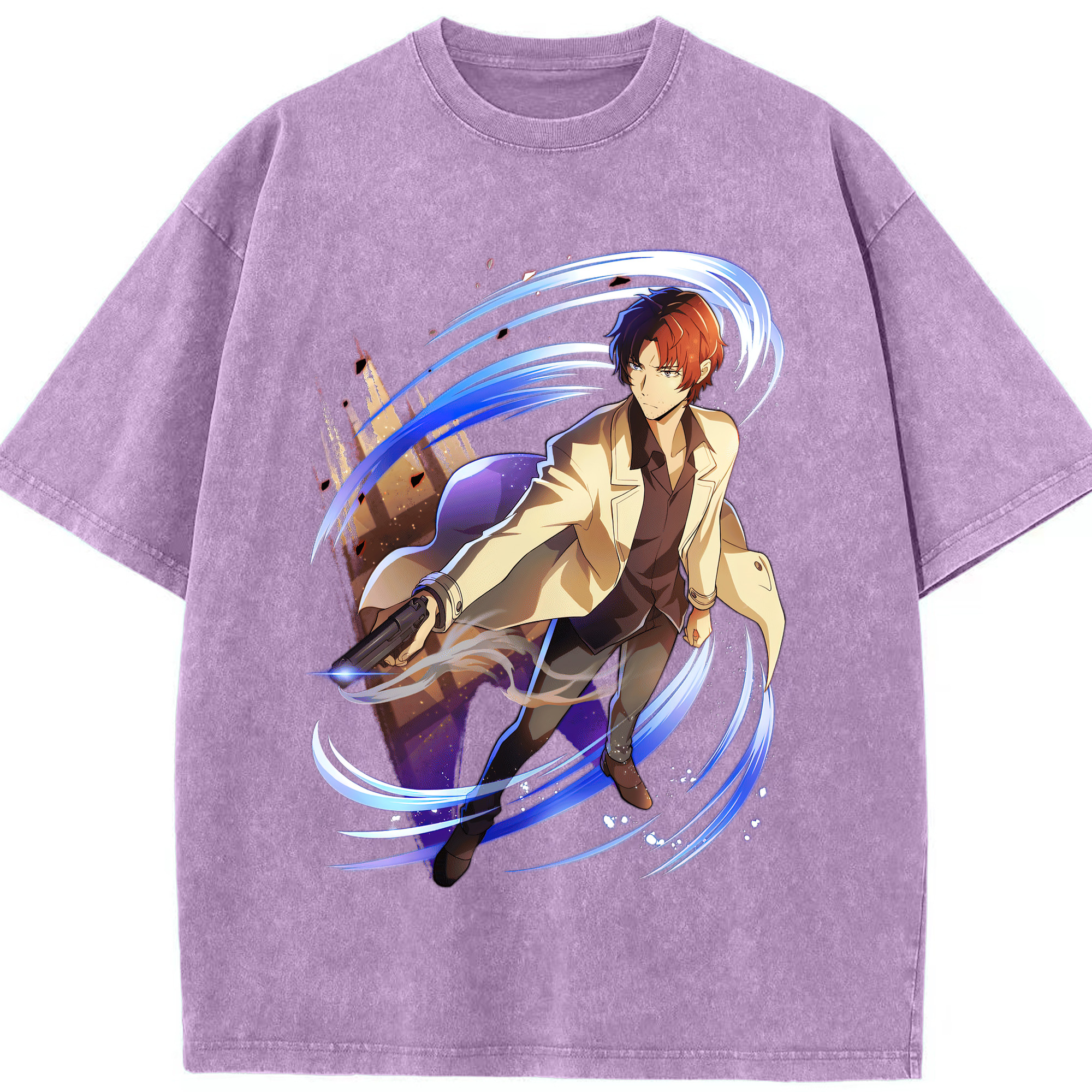 （画像用） 文豪ストレイドッグス Bungo Stray Dogs 綿100% ヴィンテージ風 半袖Tシャツ（フロントプリント）