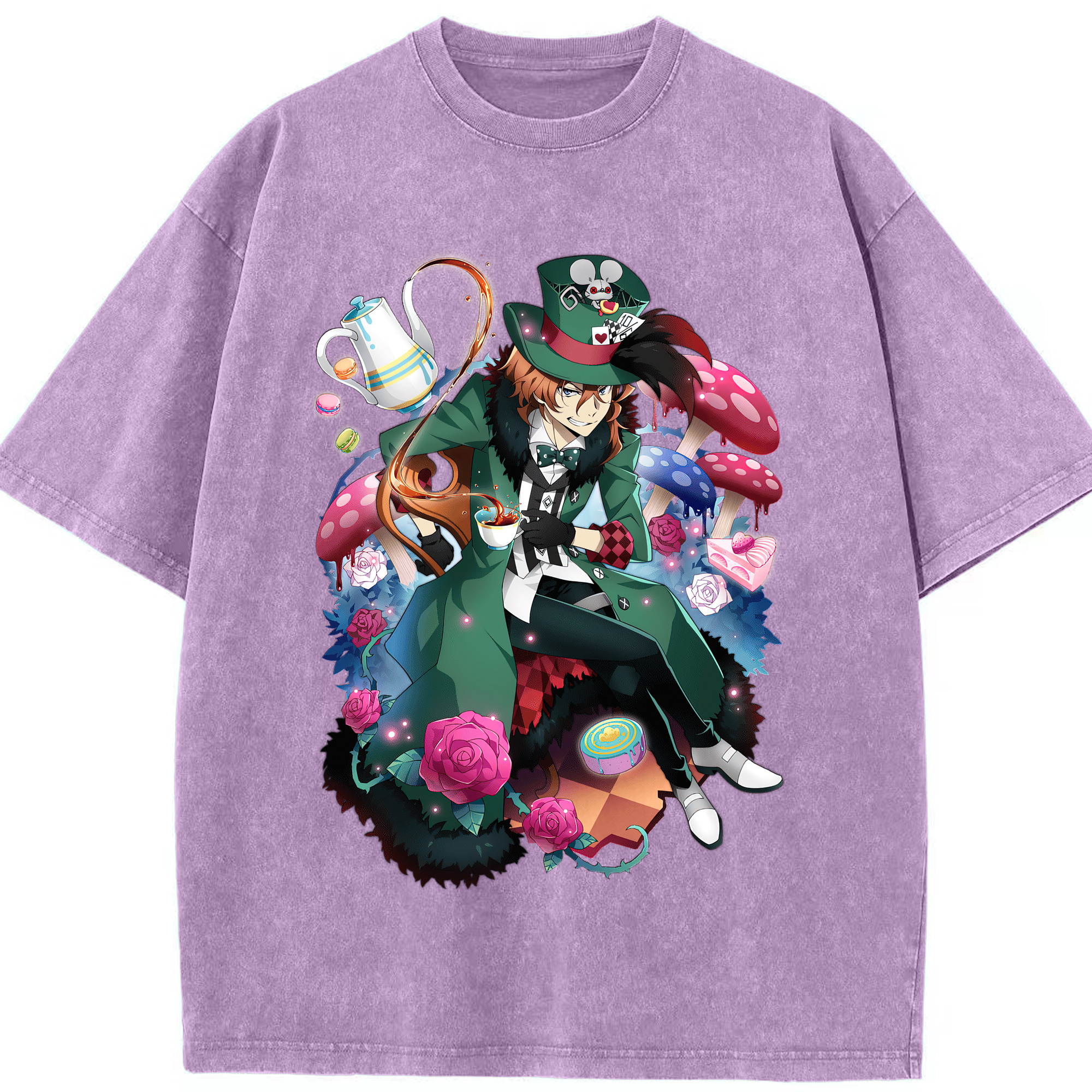 （画像用） 文豪ストレイドッグス Bungo Stray Dogs 綿100% ヴィンテージ風 半袖Tシャツ（フロントプリント）