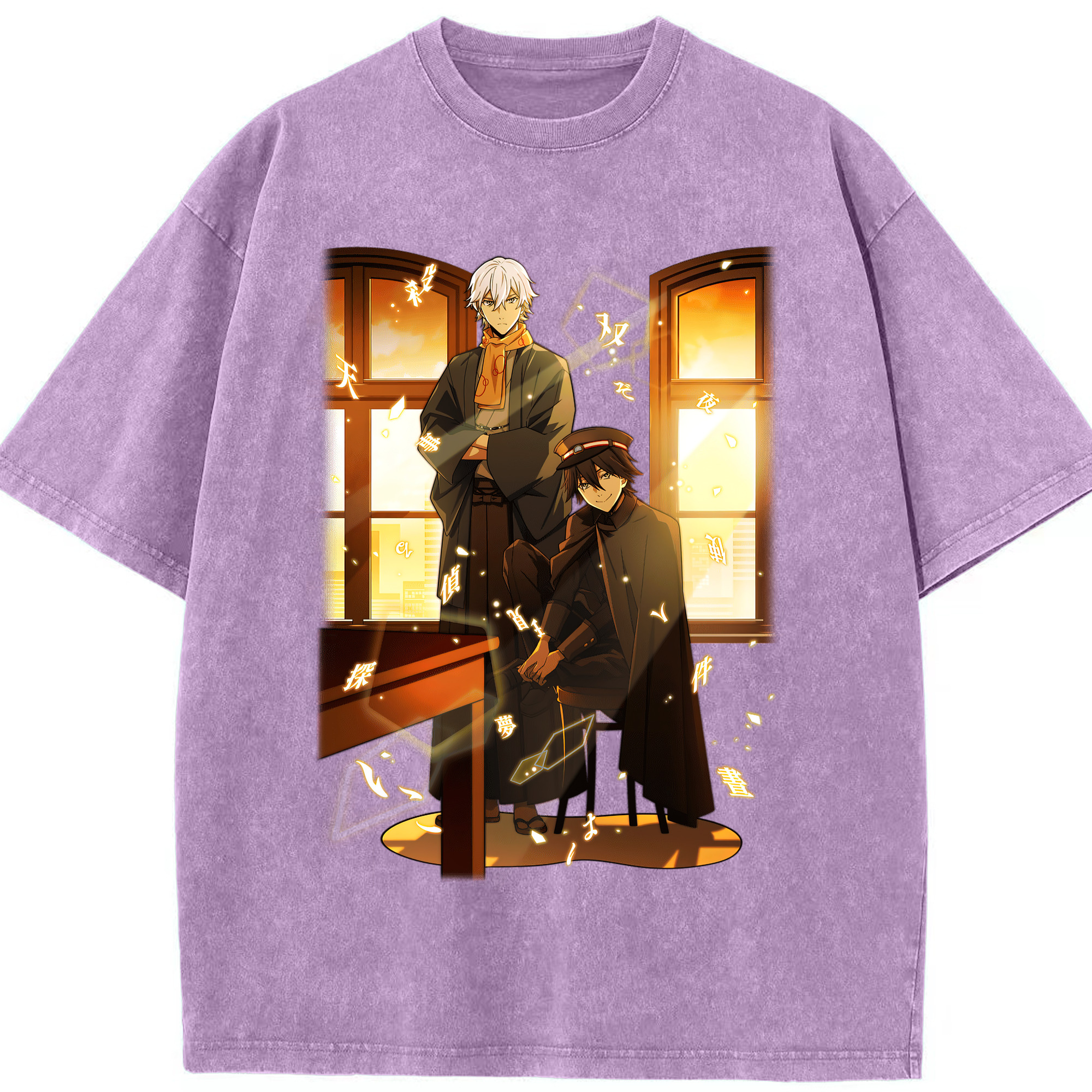 （画像用） 文豪ストレイドッグス Bungo Stray Dogs 綿100% ヴィンテージ風 半袖Tシャツ（フロントプリント）