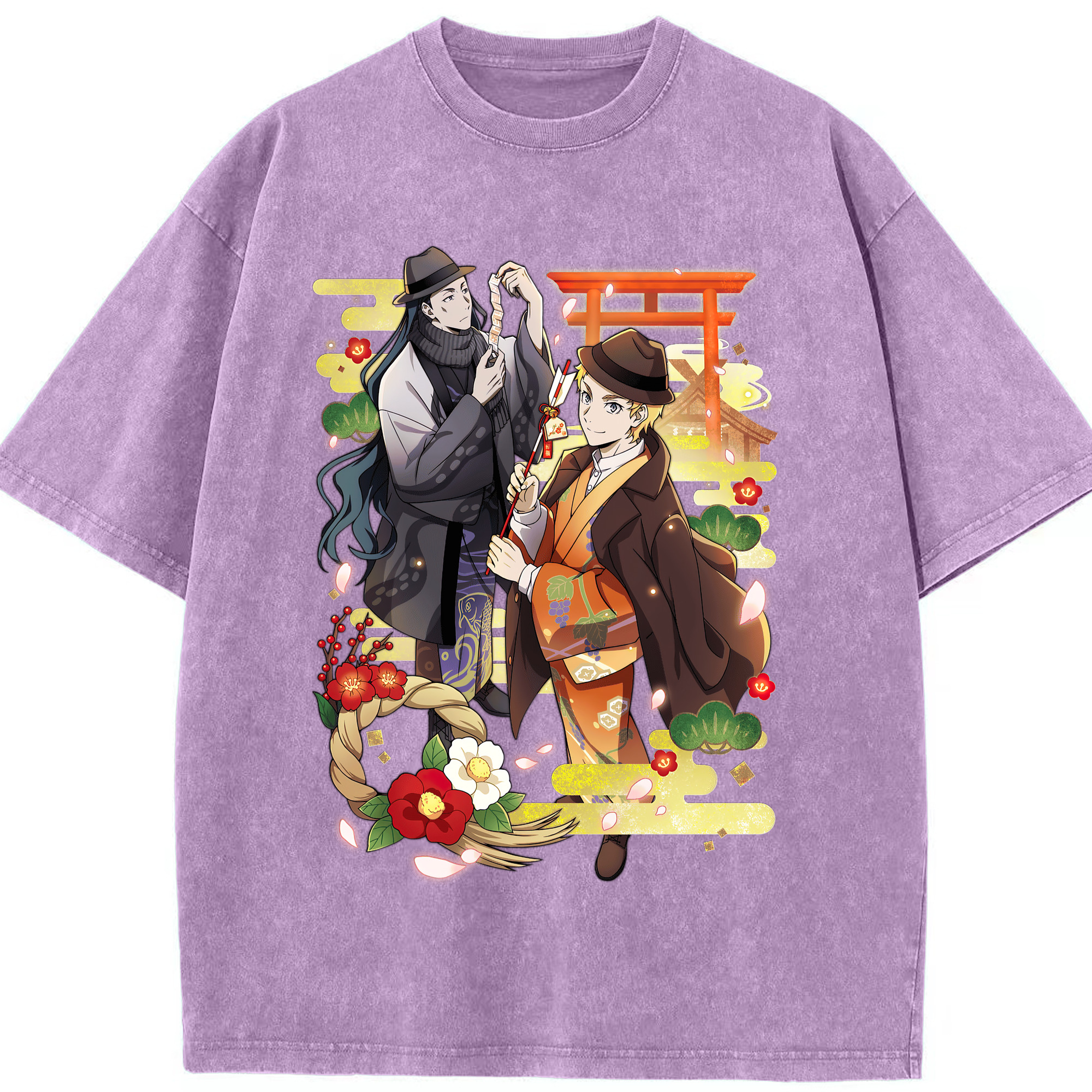 （画像用） 文豪ストレイドッグス Bungo Stray Dogs 綿100% ヴィンテージ風 半袖Tシャツ（フロントプリント）
