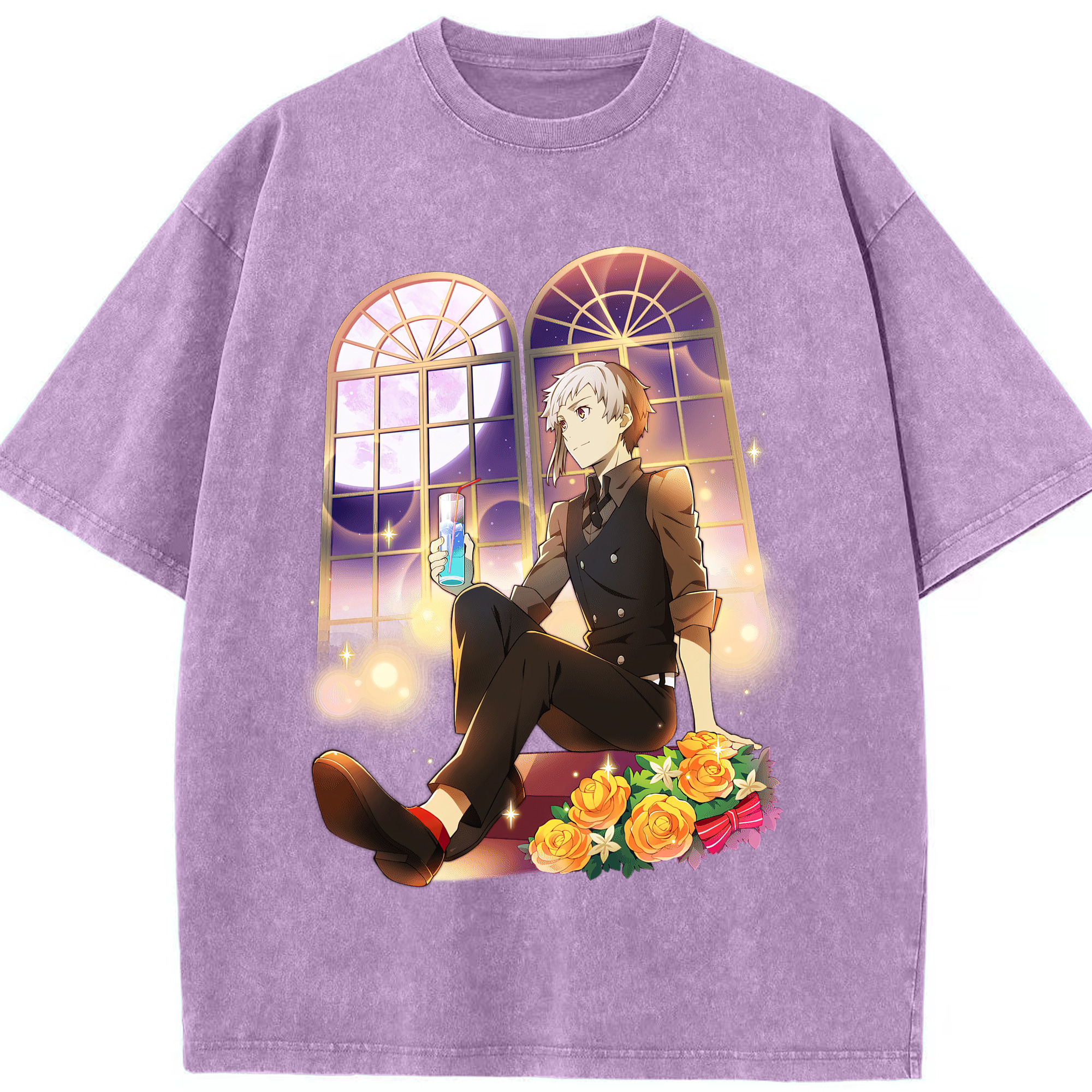 （画像用） 文豪ストレイドッグス Bungo Stray Dogs 綿100% ヴィンテージ風 半袖Tシャツ（フロントプリント）