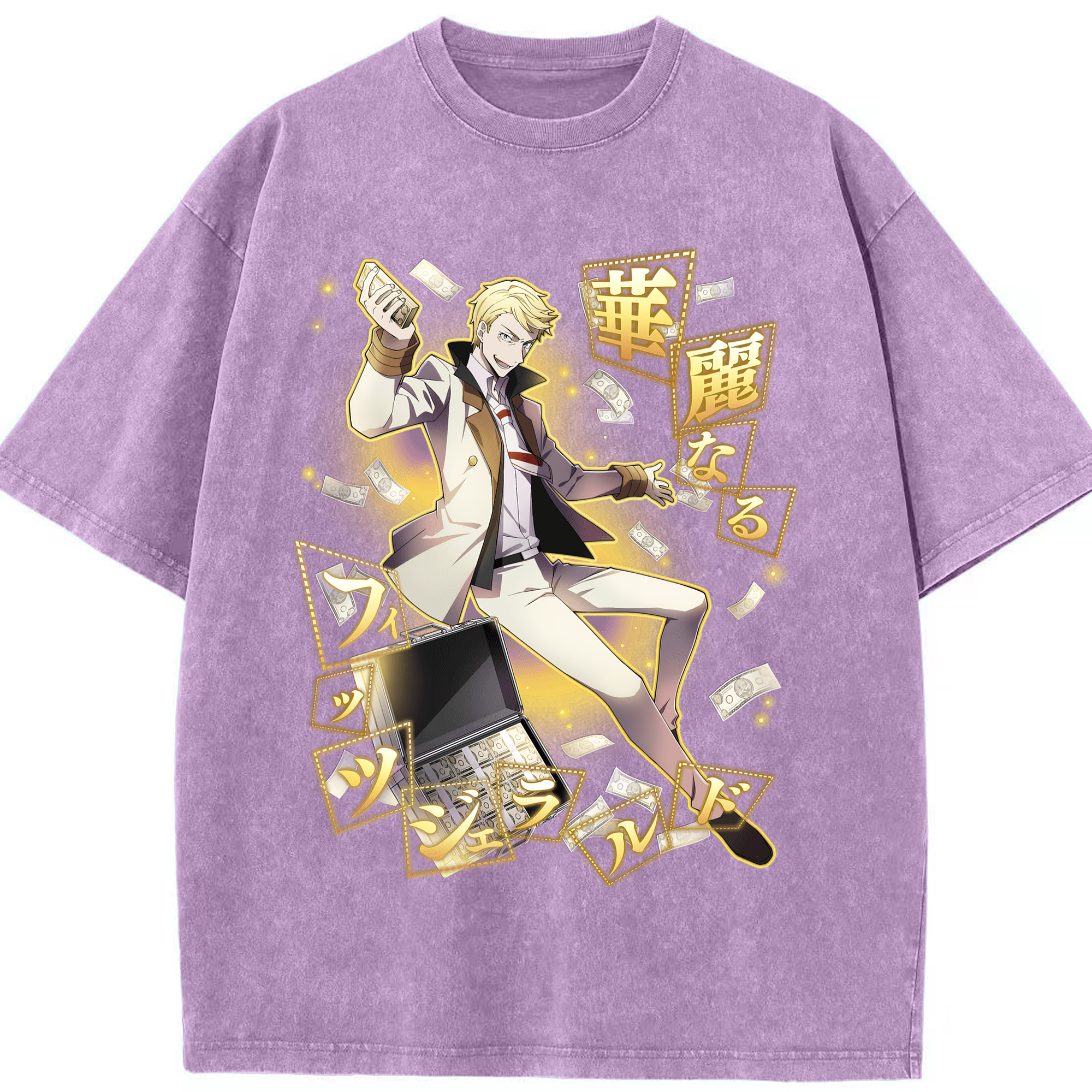（画像用） 文豪ストレイドッグス Bungo Stray Dogs 綿100% ヴィンテージ風 半袖Tシャツ（フロントプリント）