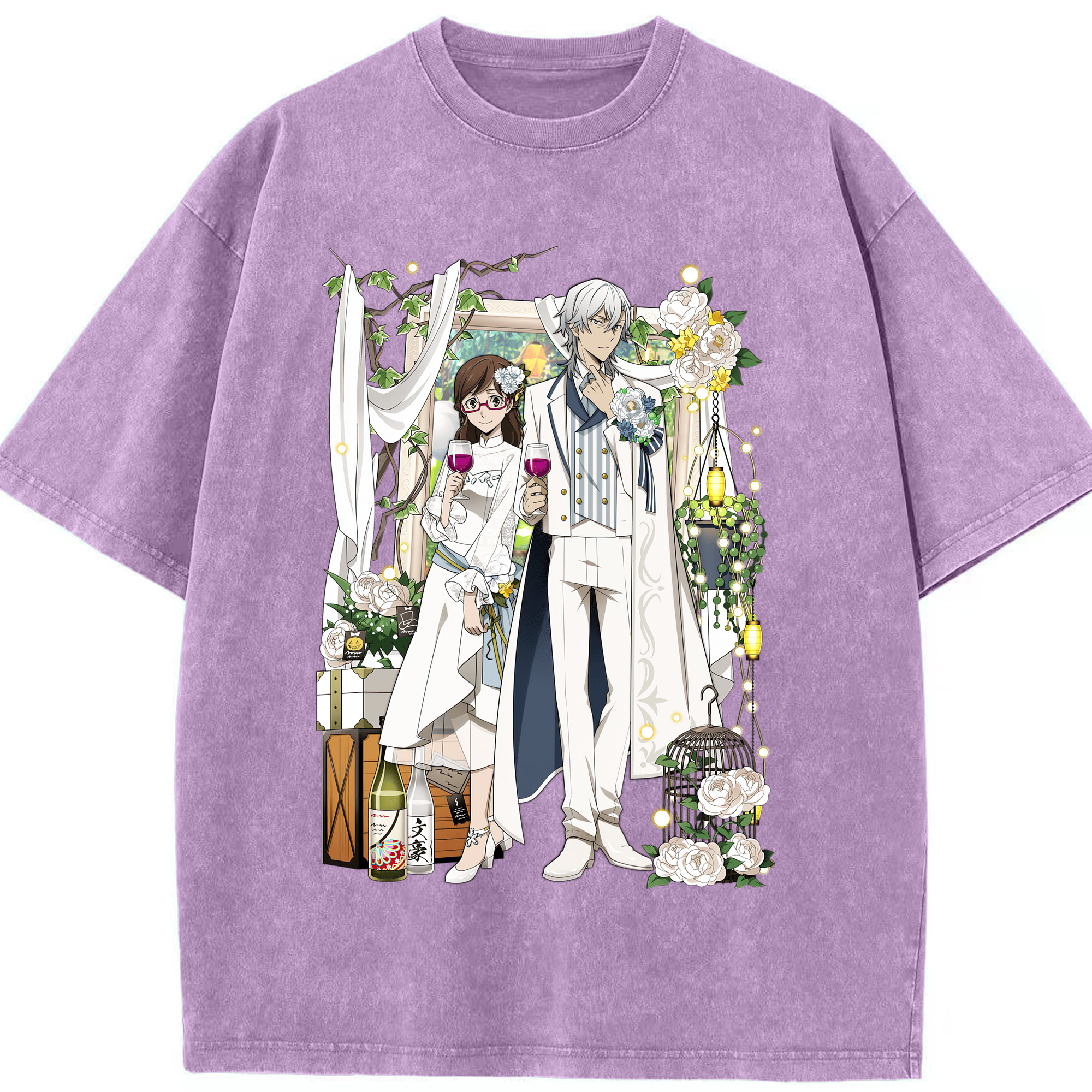 （画像用） 文豪ストレイドッグス Bungo Stray Dogs 綿100% ヴィンテージ風 半袖Tシャツ（フロントプリント）