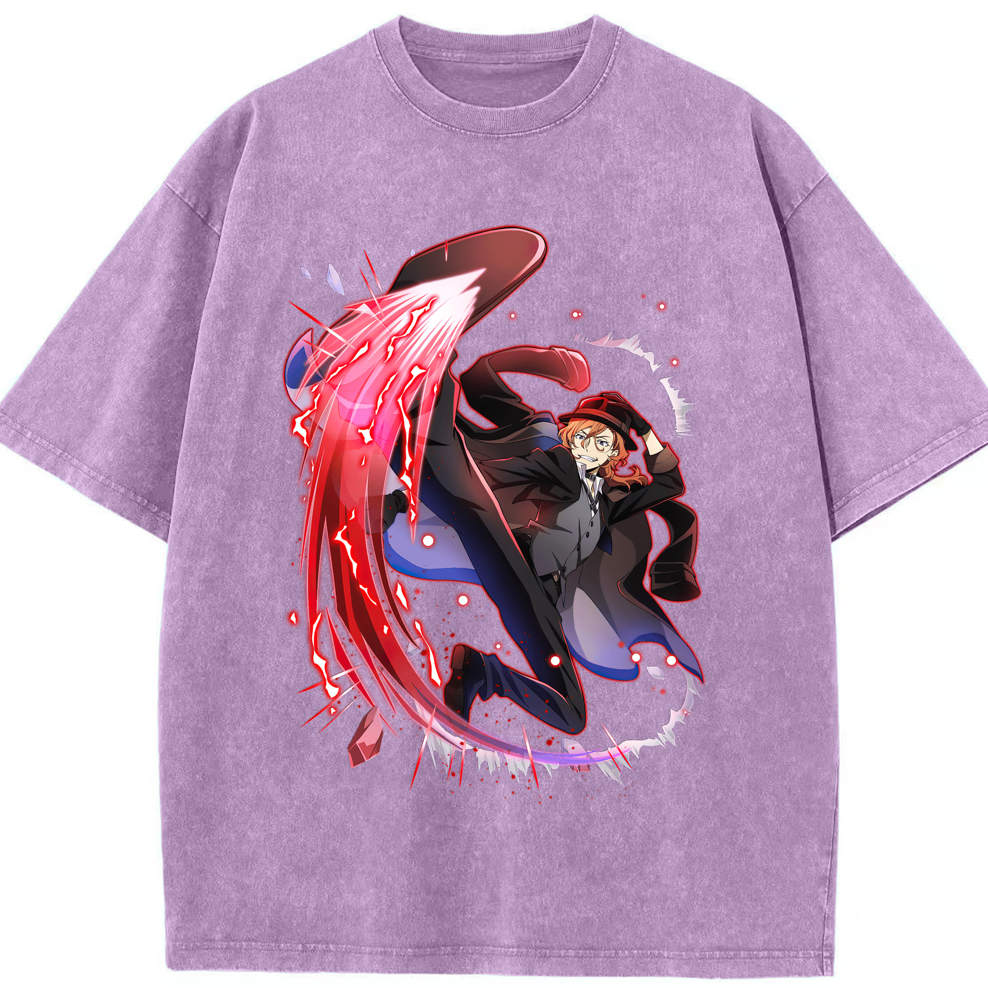 （画像用） 文豪ストレイドッグス Bungo Stray Dogs 綿100% ヴィンテージ風 半袖Tシャツ（フロントプリント）