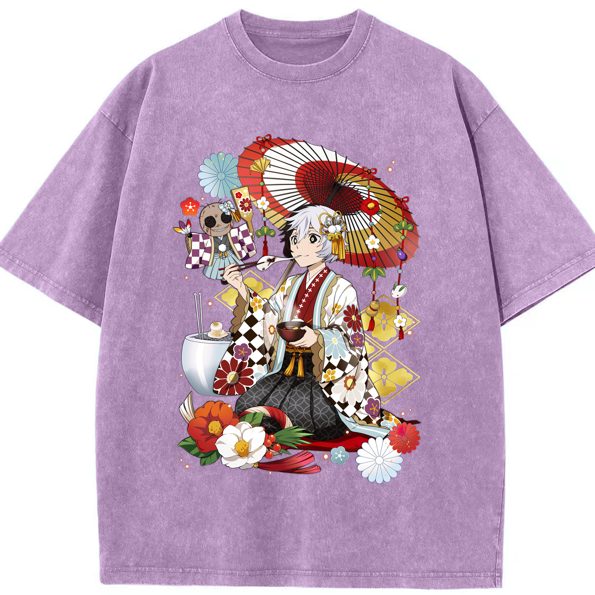 （画像用） 文豪ストレイドッグス Bungo Stray Dogs 綿100% ヴィンテージ風 半袖Tシャツ（フロントプリント）