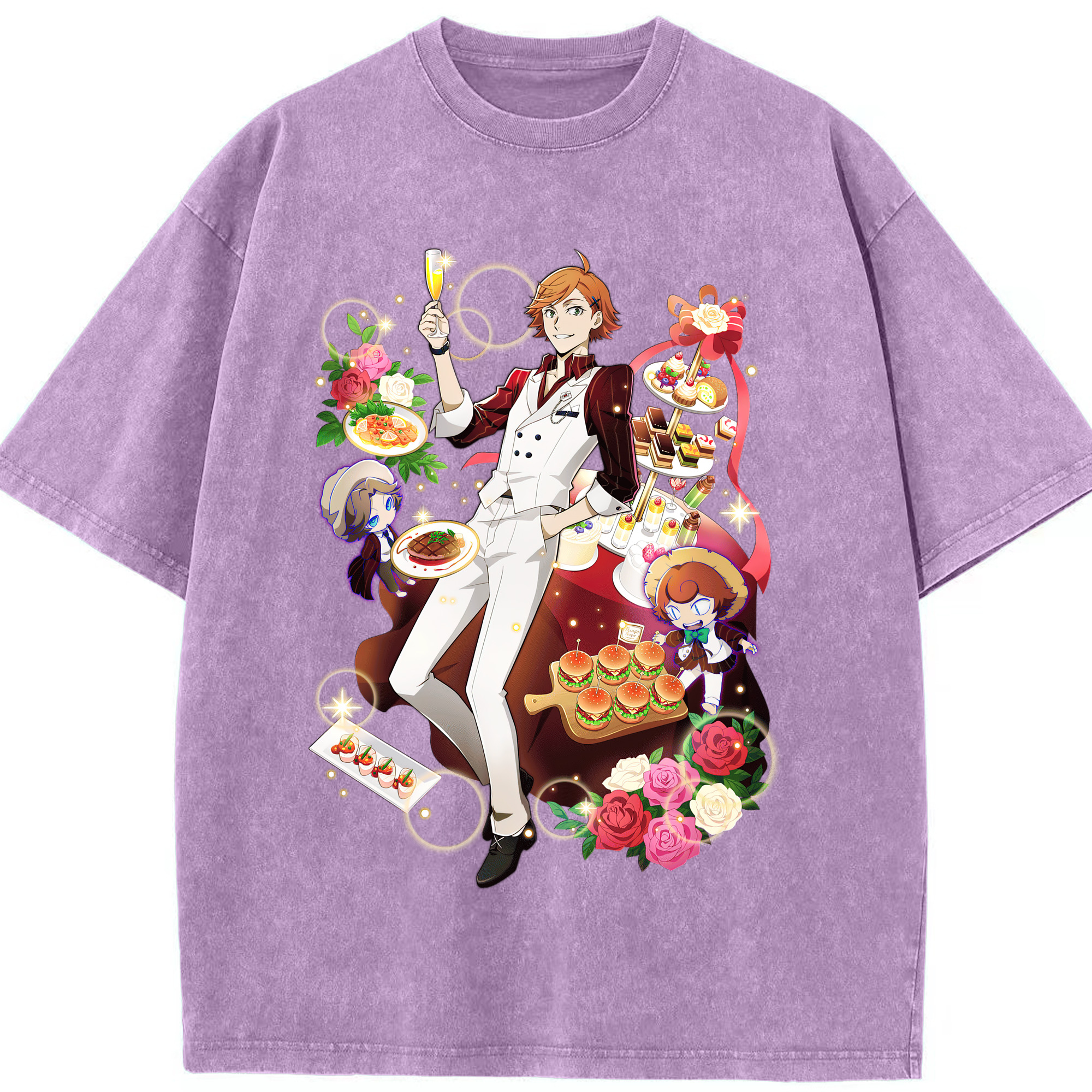 （画像用） 文豪ストレイドッグス Bungo Stray Dogs 綿100% ヴィンテージ風 半袖Tシャツ（フロントプリント）